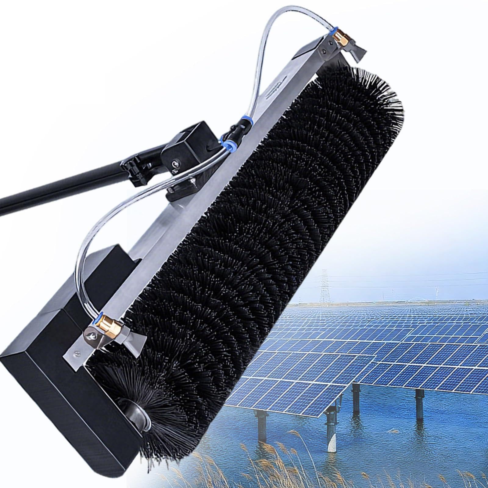YNBSHGAA Solar Panel and Window Cleaning Kit with Adjustable Brush Pole for Efficient Maintenance