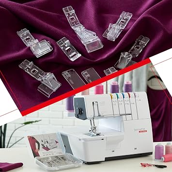 Bernette B68 Airlock Serger with easy air threading, overlock coverstitch combo, high-speed stitching, LED lighting, adjustable stitch length, heavy-duty design, perfect for quilting and beginners.