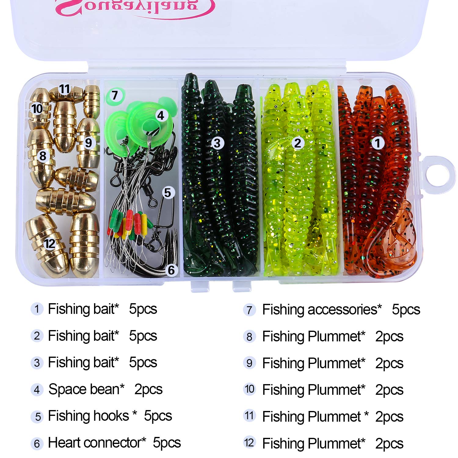 Sougayilang Fishing Accessories Set, Include Fishing Lures, Fishing Swivels, Fishing Sinkers and Fishing Hooks-Type 13 1
