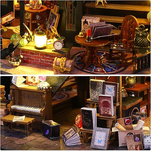 Miniatura 5 de GuDoQi Kits de casa en miniatura para bricolaje, kit de casa de muñecas en miniatura con muebles, kits de casa pequeña escala 124, manualidades