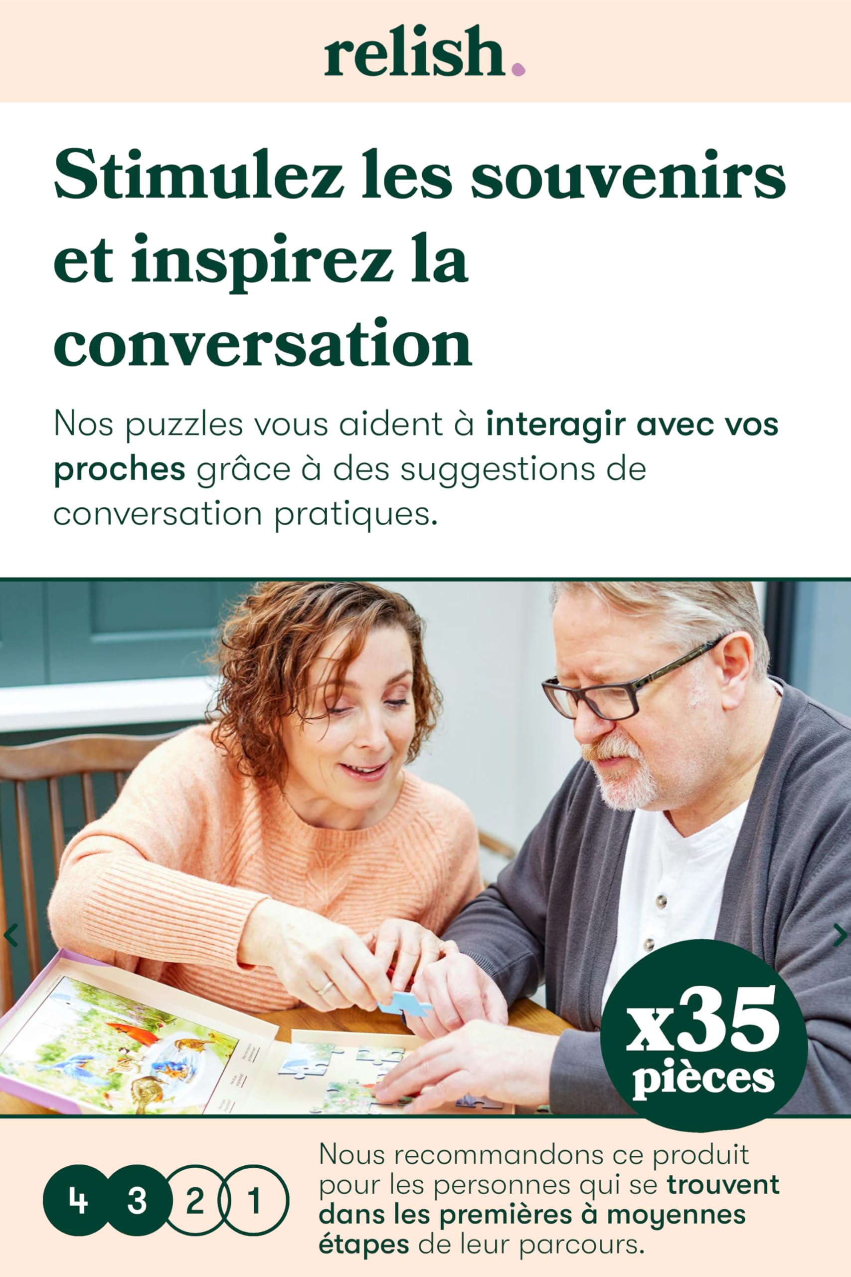 Relish ‘Spring Picnic’ Puzzle 35 Pièces : Activités Adaptées aux Seniors Atteints de Démence ou d’Alzheimer