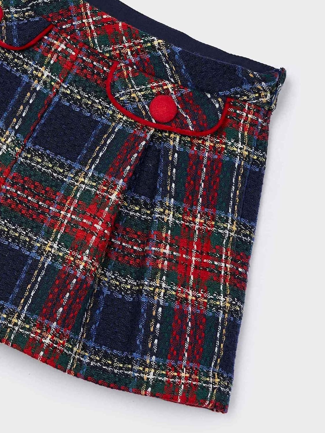 Mayoral Plaid Shorts for Girls Navy-Cherr