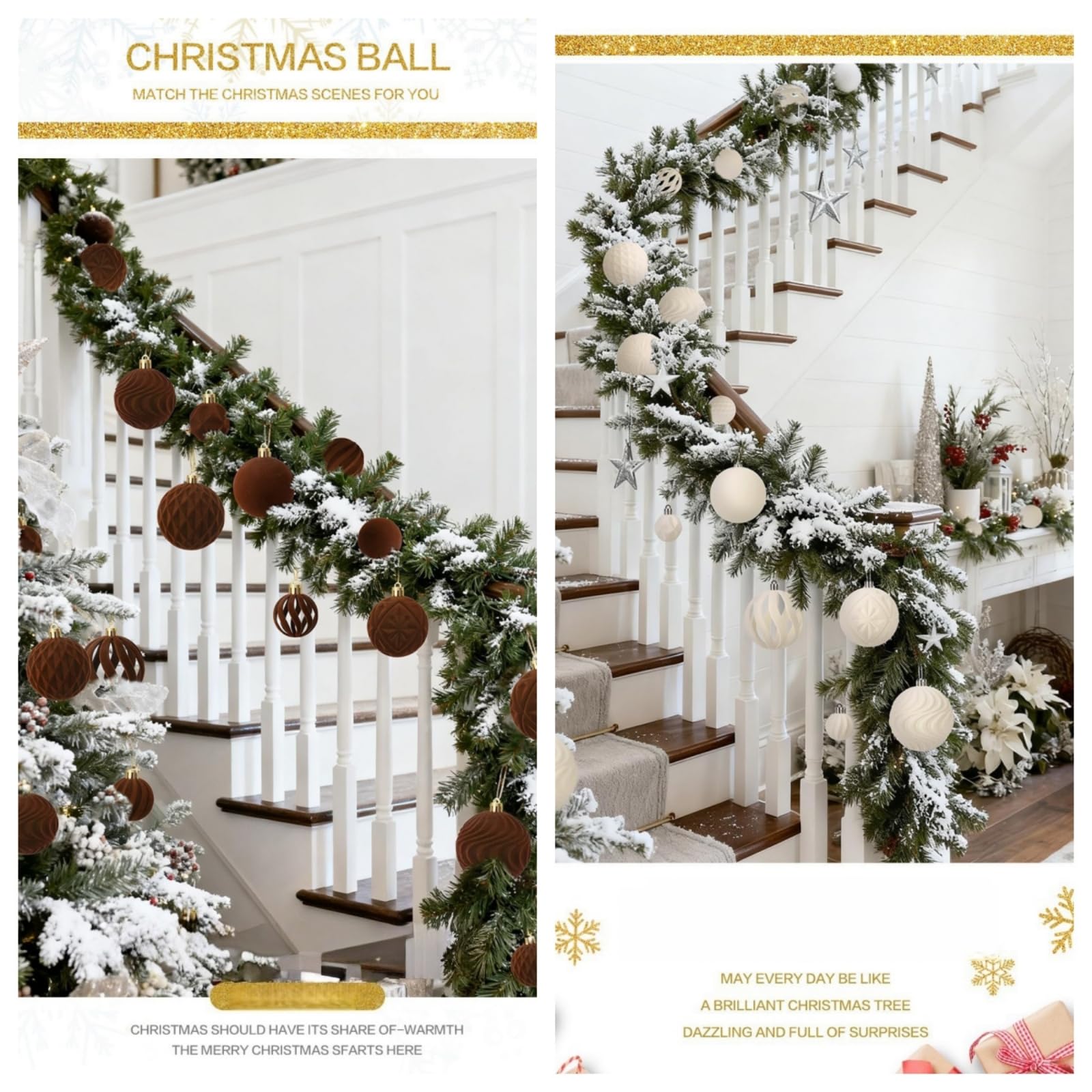 Samt Weihnachtskugeln Ornamente Set, 36 Stück, Zerstörungssicher | Weihnachtsbaumdeko, Urlaubsdekoration, Heimdekoration, Bruchsicher, 36-teiliges Set