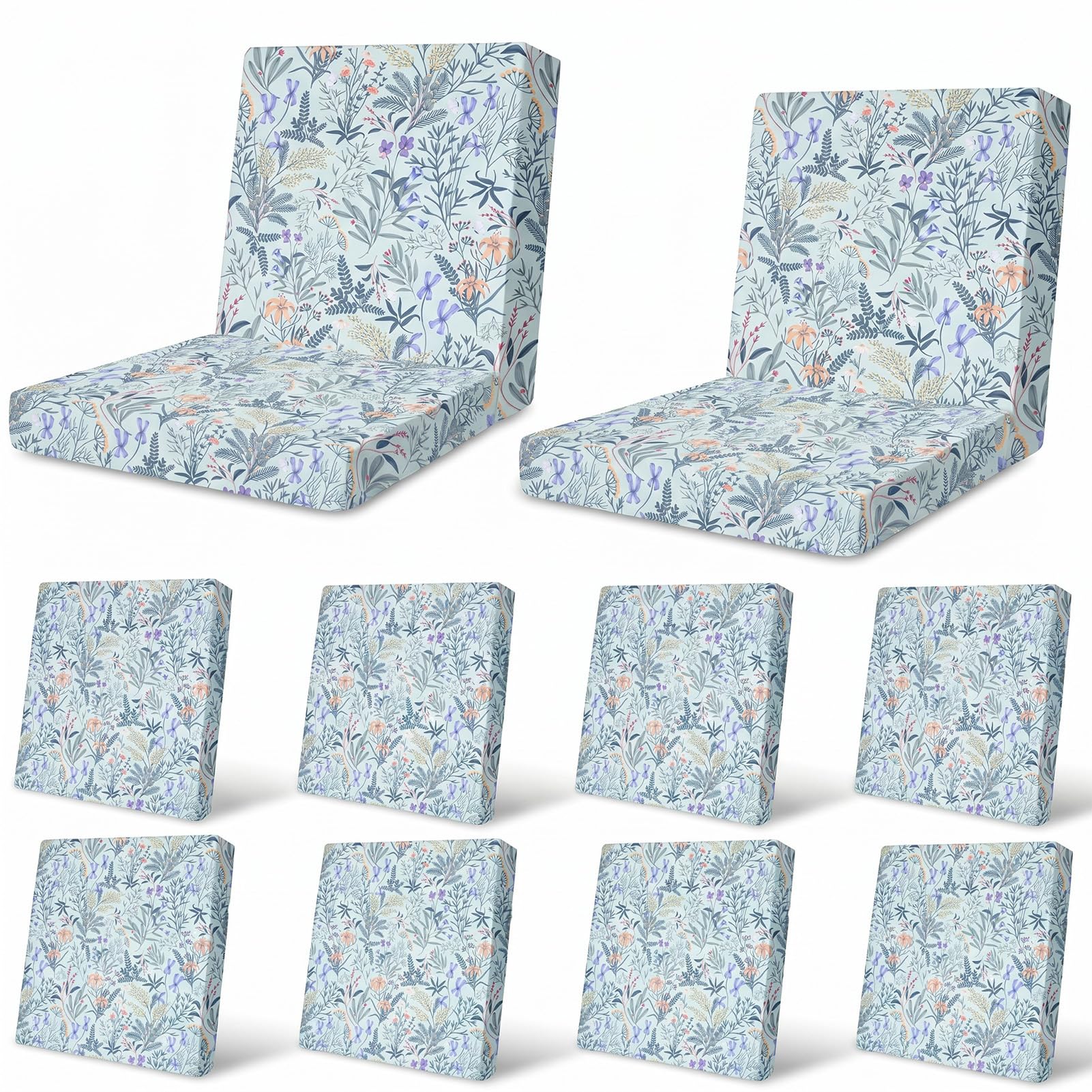 12Pcs Patio Cushion Covers Stretch Outdoor Furniture Protector Slipcovers