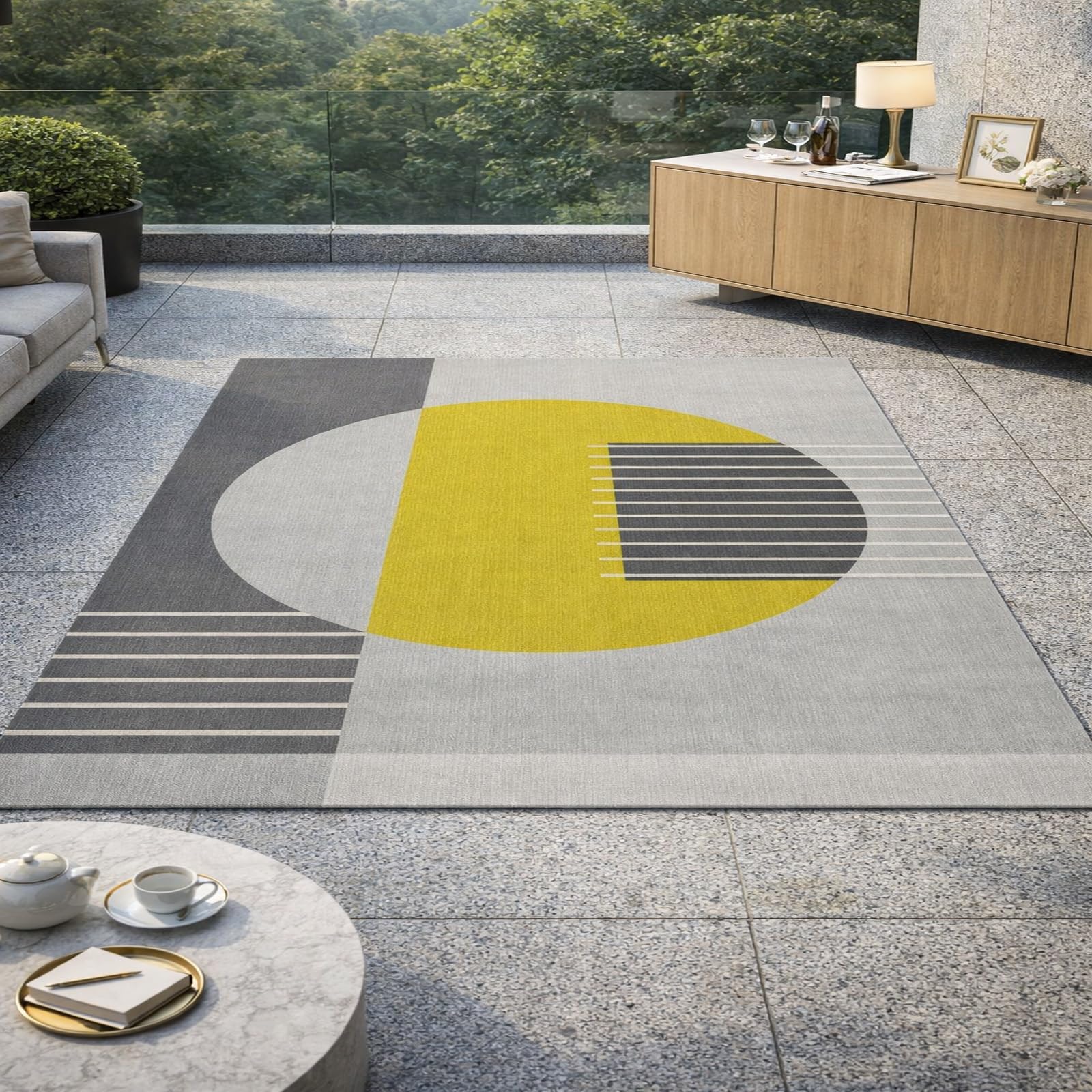 Alfombra lavable para sala de estar de 180x280 cm suave Rururug