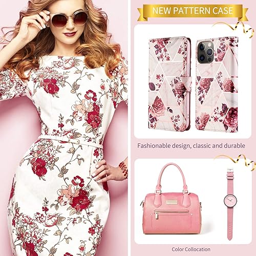 Miniatura 7 de Funda compatible con iPhone 12 Pro Max 6.7 y protector de pantalla de vidrio templado, funda de cuero con tapa para iPhone 12promax 5G i 12s Plus