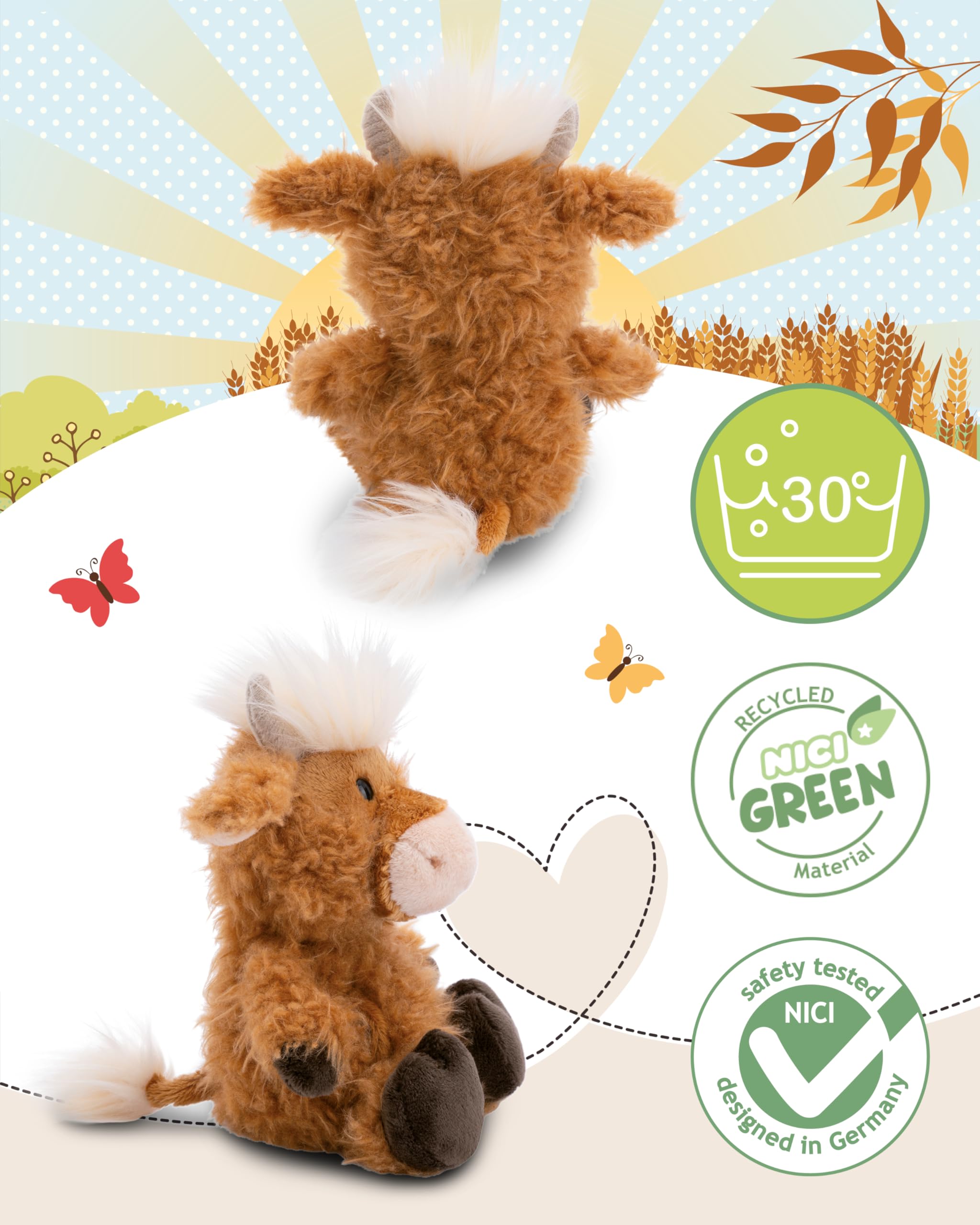 NICI cuddly toy highland cattle McMooray 22cm brown, Cuddly cute plush to snuggle and play with, for children & adults - Image 3