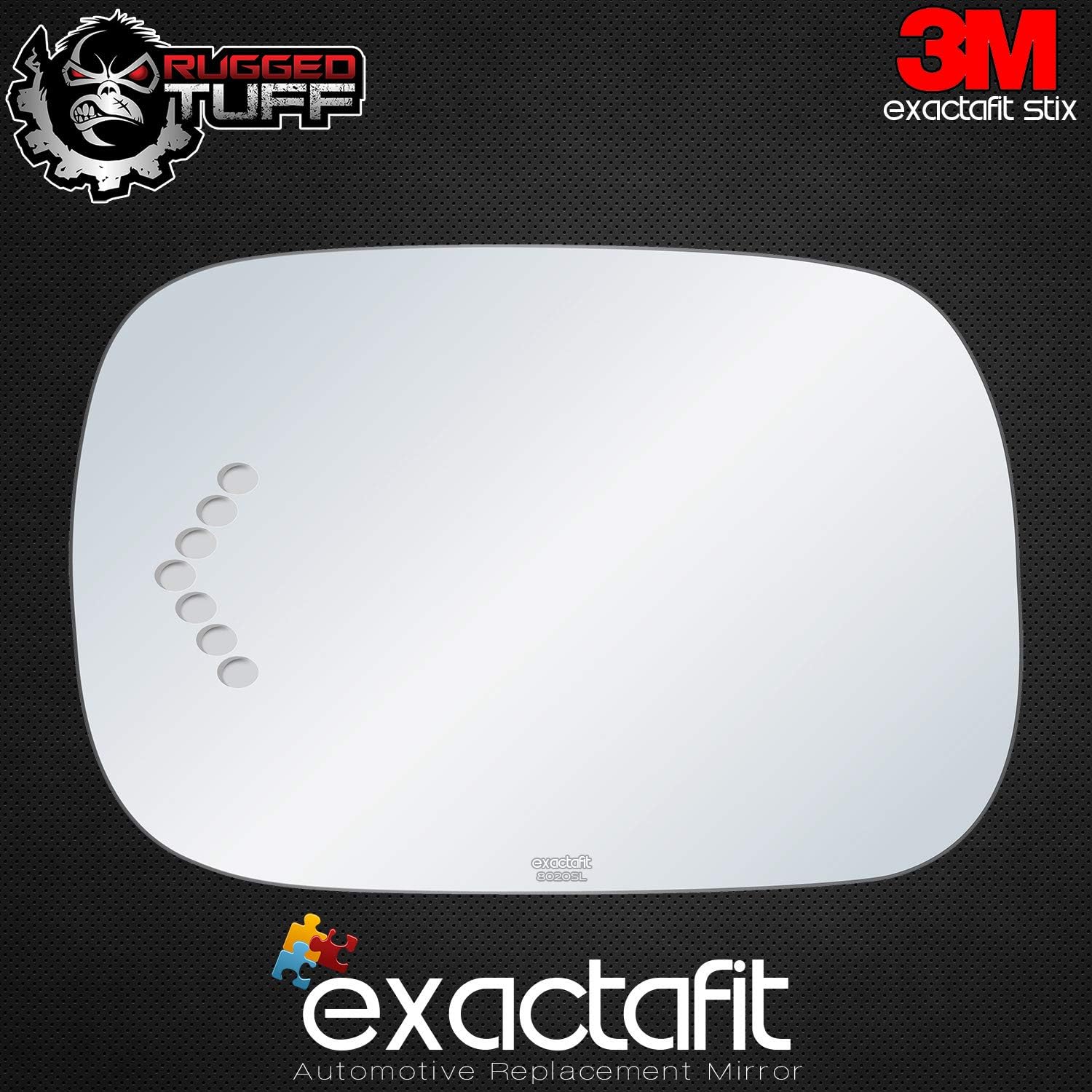 exactafit 8020SL Driver Side Mirror Glass Replacement Repair With Turn Signal Arrow Compatible With 2005 2006 2007 2008 2009 2010 Toyota Avalon