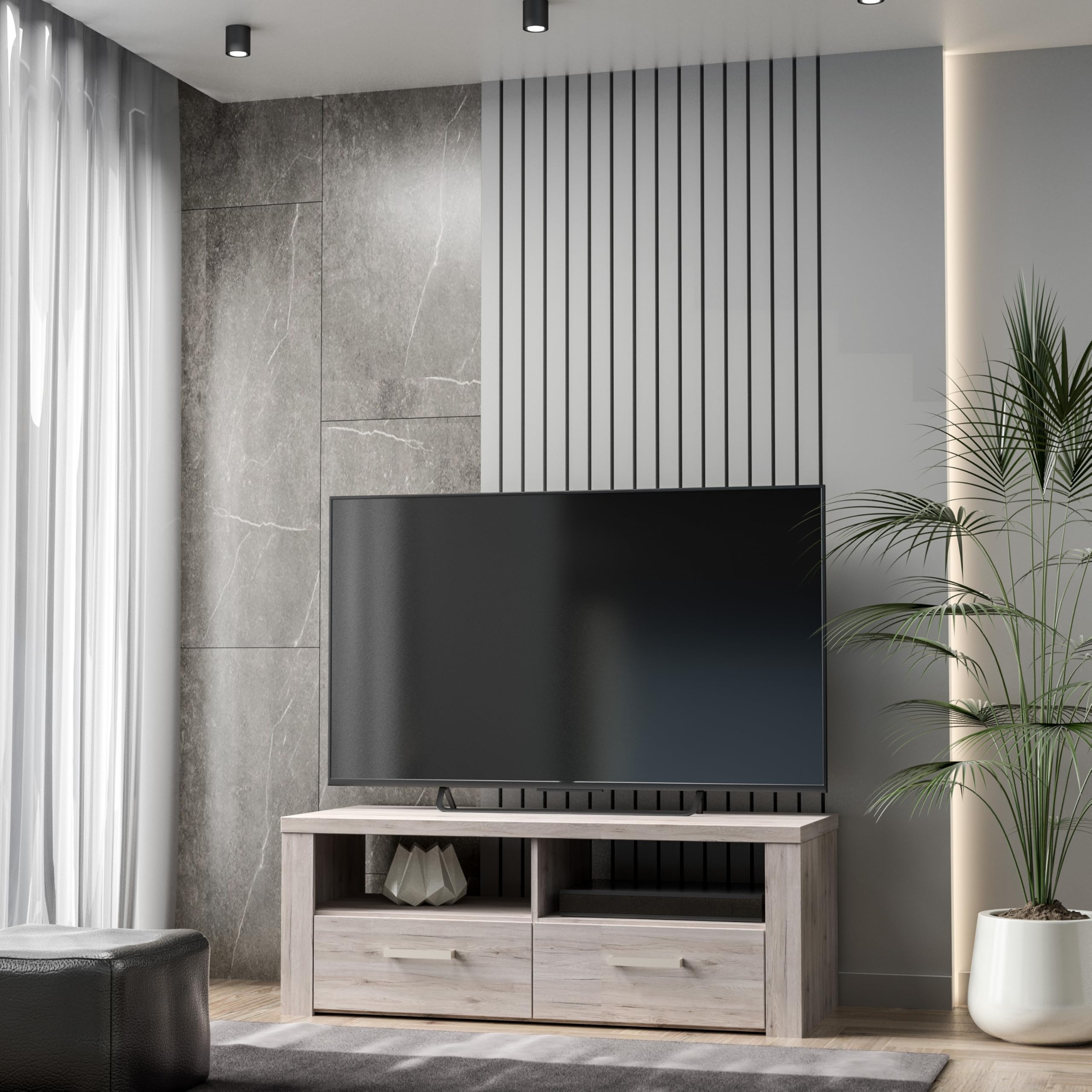 FORTE Baccio TV-Unterschrank - 147,8x49,9x41 Cm Sandeiche/Weiß