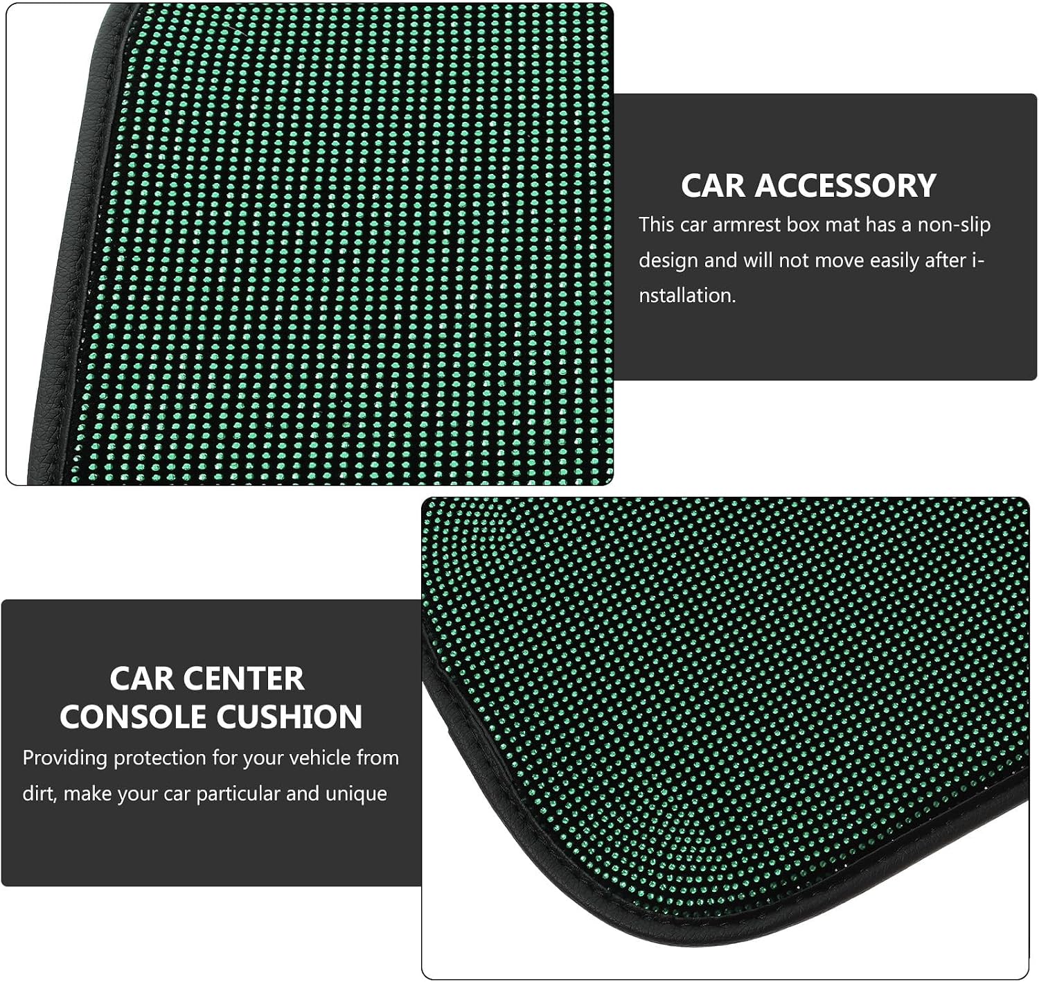 Car Armrest Cover Pad for Center Console Box with Rhinestone and Lint Material Protects Car Armrest Box Not Easy to Deform