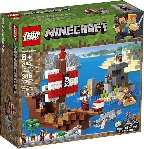 LEGO Minecraft The Pirate Ship Adventure 21152 Building Kit (386 Pieces)