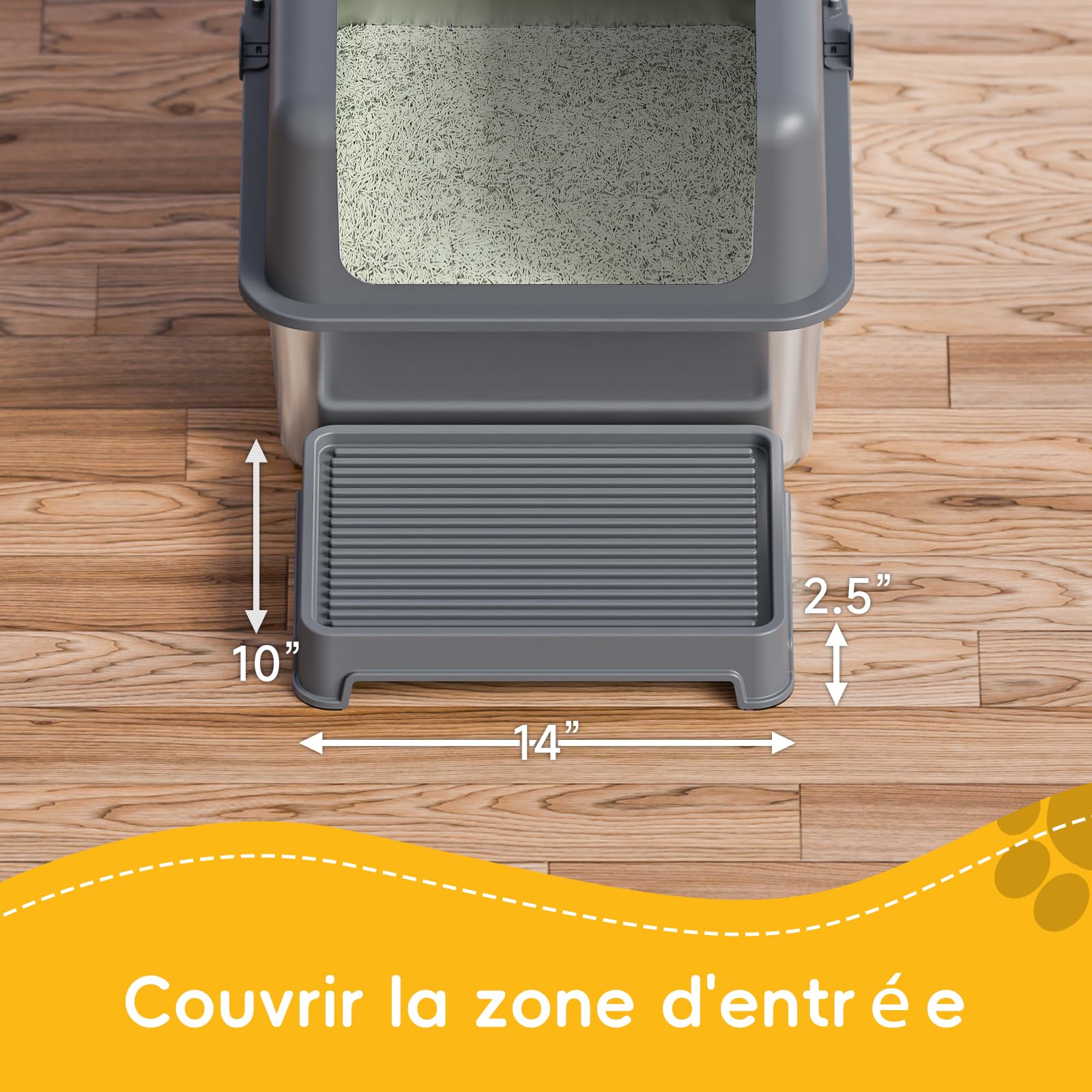 Rampe Pour Bac à Litière Chat - Double Couche, Antidérapante, Avec Filtre Pour Réduire Les Traces