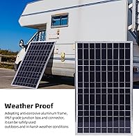 Vista 3 de Zunate Kit de cargador de panel solar de 100 W con controlador de carga de 12 V 10-50 A Marco de aluminio, salidas USB y CC para RV, barco