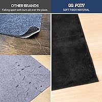 Vista 6 de Tapete grande para silla de oficina para suelo duro, 63 x 51 pulgadas, alfombra de escritorio de tela de franela, protector para oficina en casa