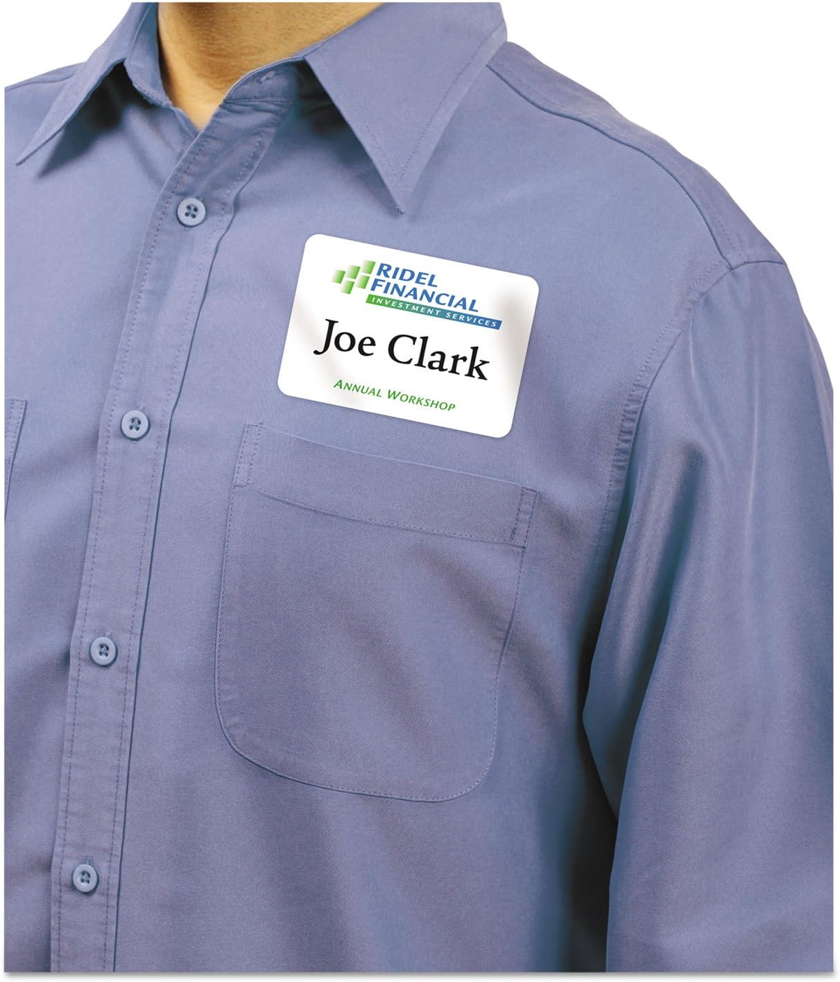 White Adhesive Name Badges - 5395