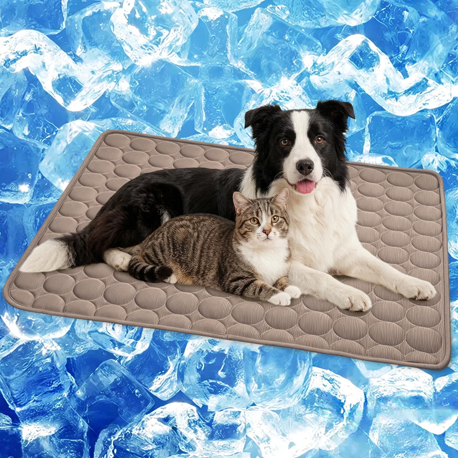 Pet Cooling Mat for Dogs Cats-Ice Silk Dog Cooling Mats, Summer Dog Cooling Pads, Dog Crate Mat Cat Cooling Mat, Portable & Washable Pet Cooling Blanket for Kennel/Sofa/Bed/Floor/Car Seats