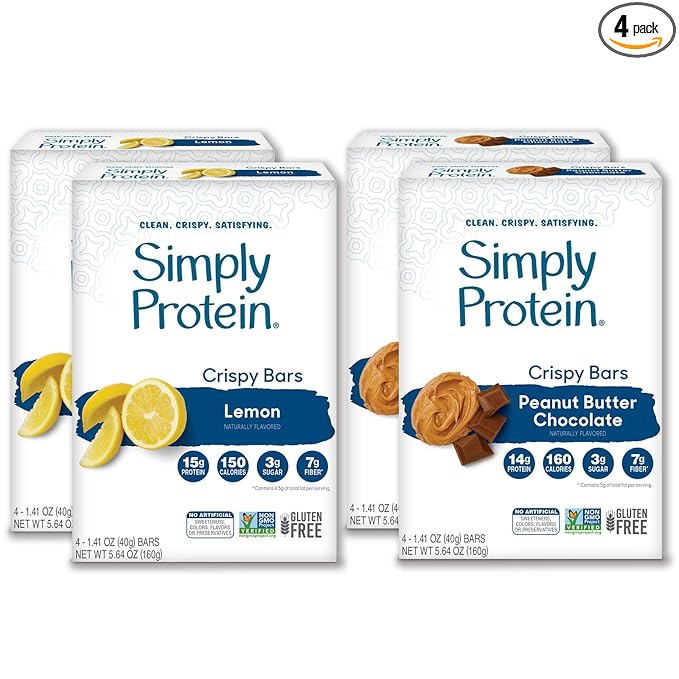 Amazon Com Simplyprotein Crispy Bar Variety Pack Clean And Gluten Free Baked Bars With Plant Based Protein Peanut Butter Lemon 16 Total Bars Grocery Gourmet Food Amazon Com Simplyprotein Crispy Bar Variety Pack Clean And Gluten Free Baked Bars With Plant Based Protein Peanut Butter Lemon 16 Total Bars Grocery Gourmet Food