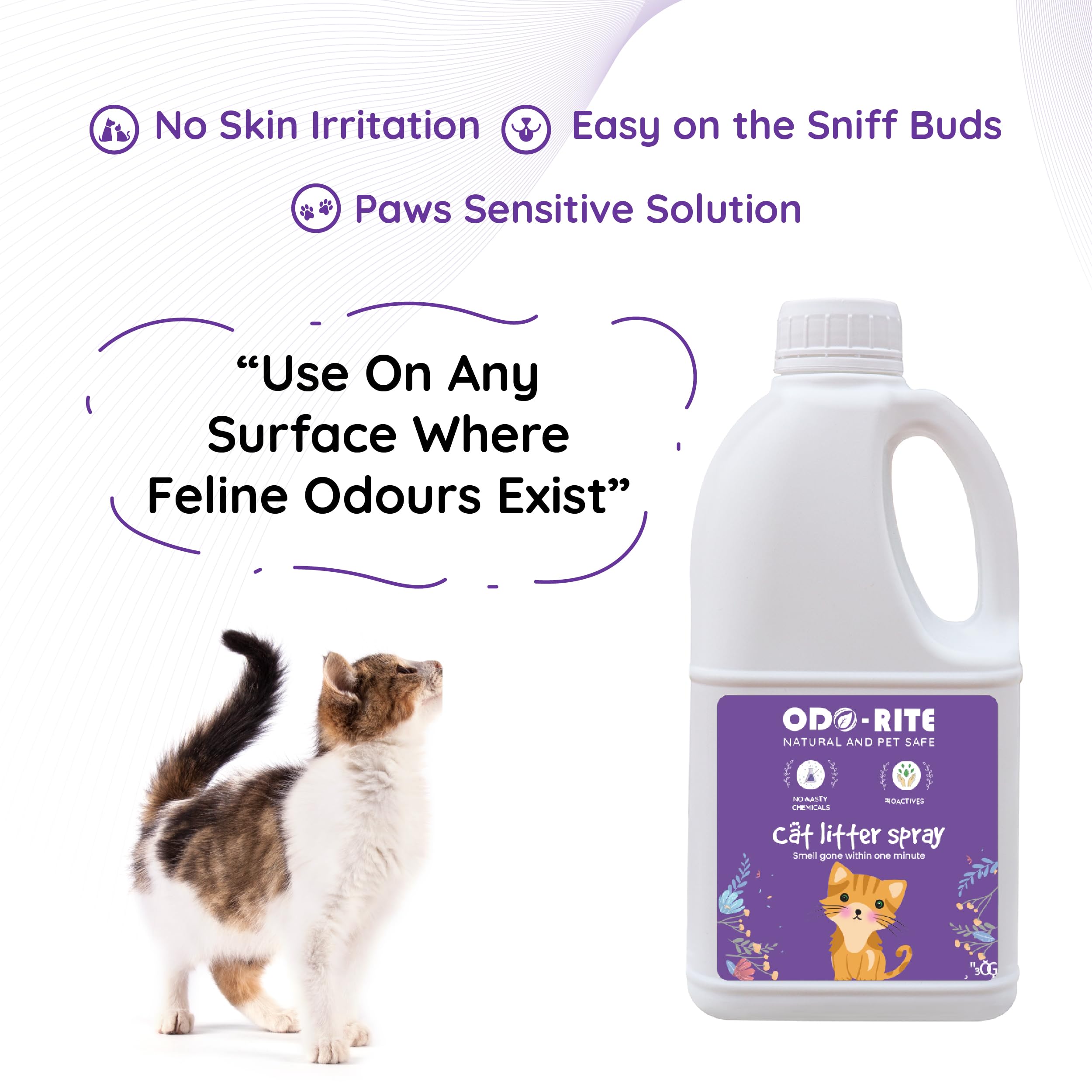 ODO-RITE Cat Litter Spray, Odour Eliminator Removes Smell from Litter Box (1000 ml - Pack of 1) 3