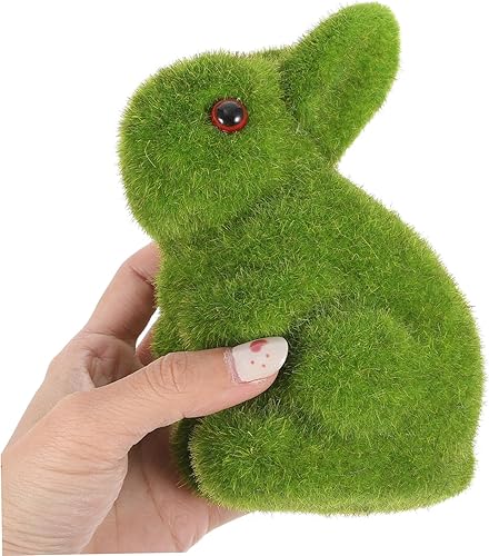 Miniatura 8 de Garneck Miniature Bunnies Plant Vase Artifical Animal Turf Grass Green Grass Rabbit Figurien Preserved Animal Fake Simulation False Doll Container