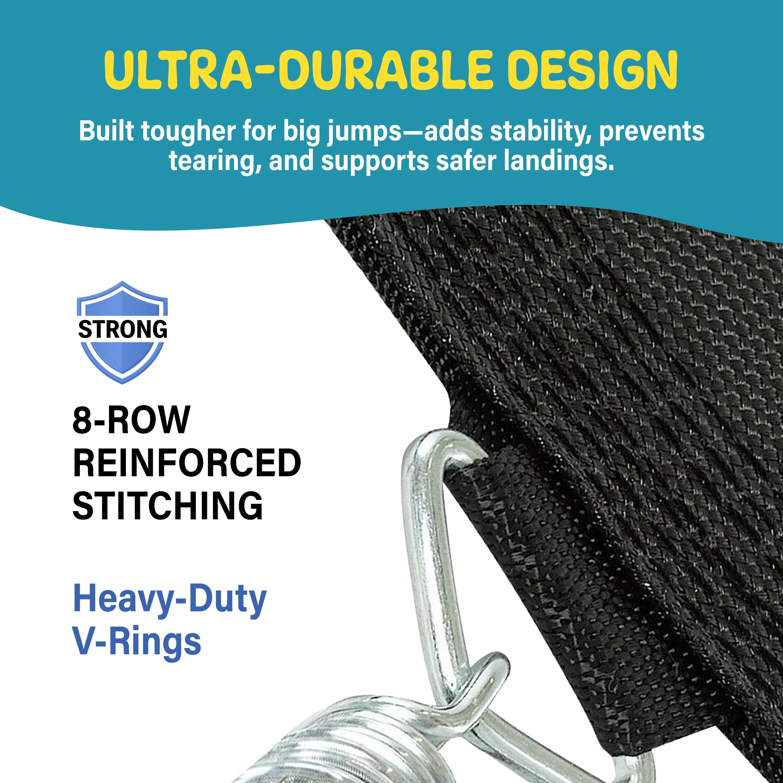 Upper Bounce Tappeto elastico professionale sostitutivo | Compatibile con telai di tutte le marche e modelli | Rimbalzo perfetto, resistente all'acqua e ai raggi UV