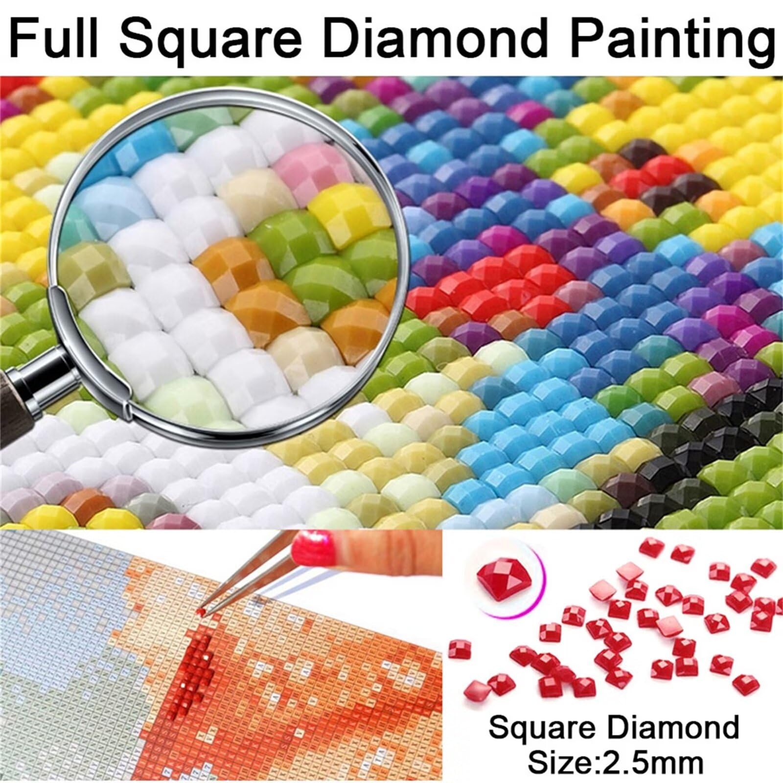 Syiboo Diamond Painting Kit Completo,Spiaggia dell'amore Diamond Painting Dimensioni 24x40 inch-60x100cm, Adulti Fai Da Te Regali,Strass Ricamo Diamond Art Crafts Decorazioni Casa-17W