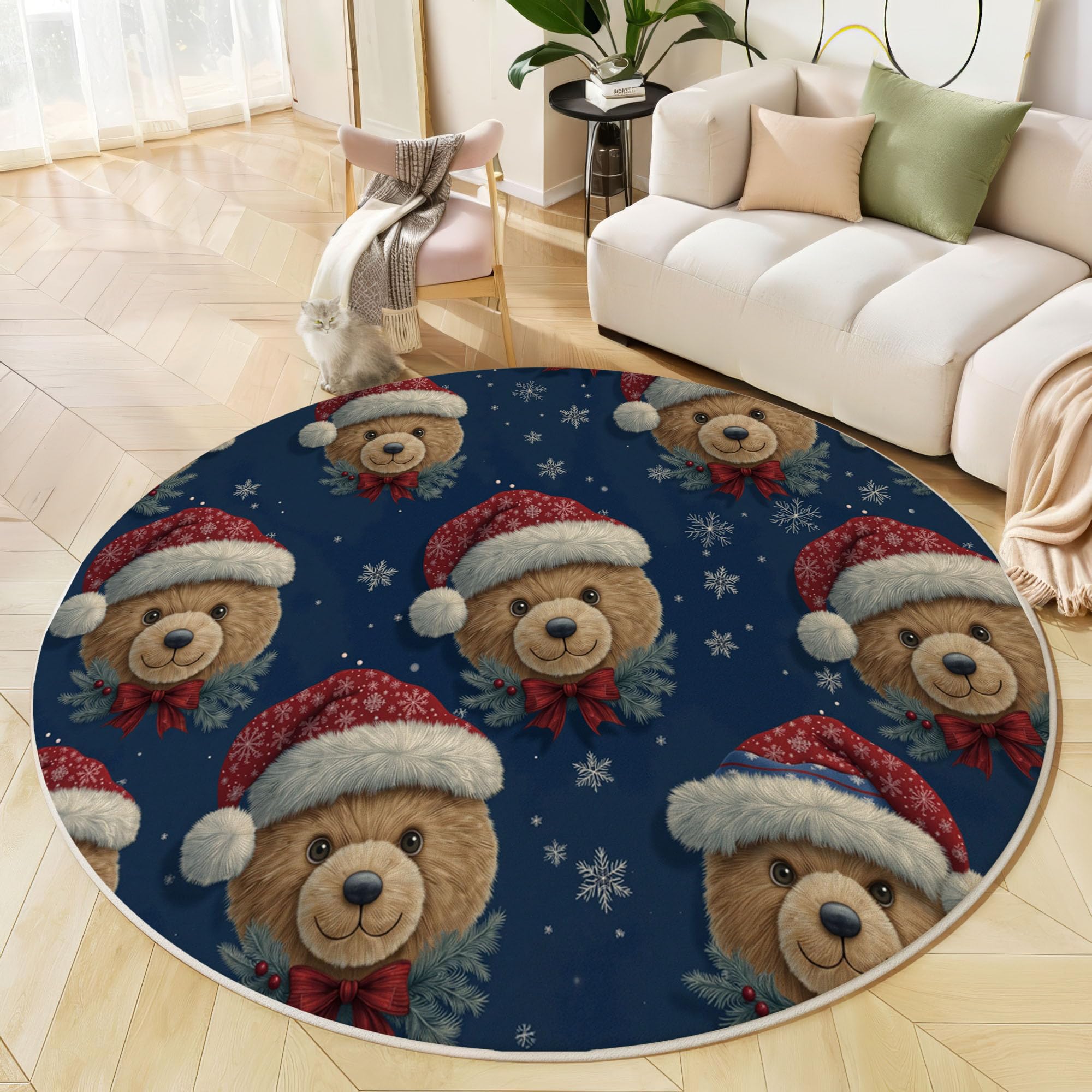 Tapis salon rond antidérapant pour sécuriser le sol de la chambre