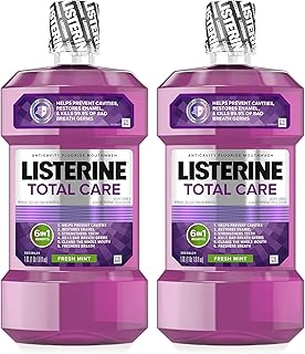 Listerine Total Care Anticavity Fluoride Mouthwash, 6 Benefits in 1 Oral Rinse Helps Kill 99% of Bad Breath Germs, Prevent...
