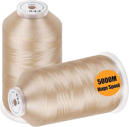 Miniatura 37 de New brothread - 2 Huge Spools 5000M Each Polyester Embroidery Machine Thread 40WT for Commercial and Domestic Machines - White