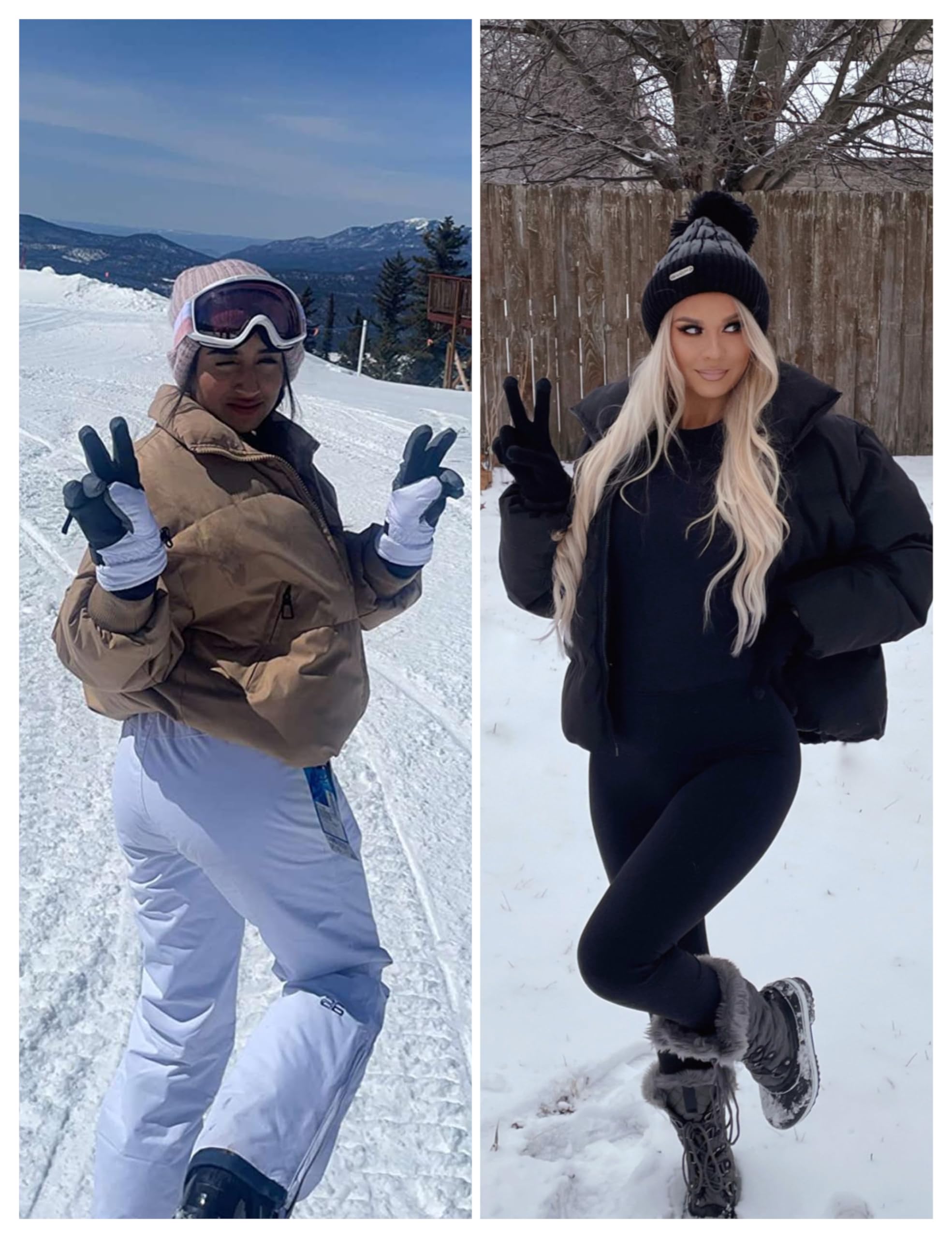 UANEO Puffer Jacket Womens Oversized Cropped Puffy Quilted Winter Jackets Coat