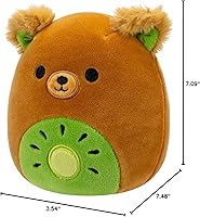 Vista 8 de Squishmallows Oso de kiwi Mitchard original de 5 pulgadas - Peluche oficial de Jazwares