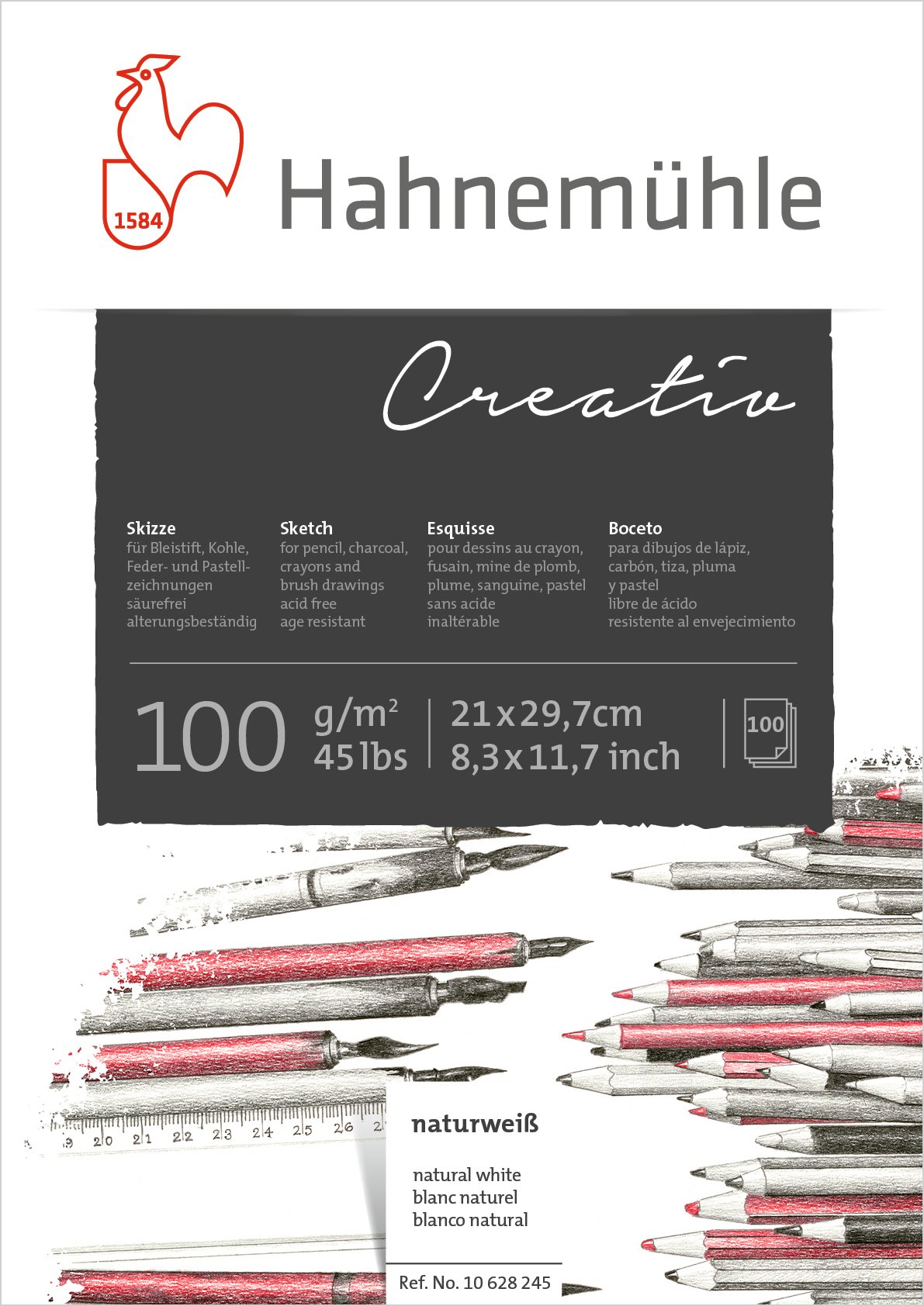 Hahnemühle 10628245 blok rysunkowy i szkicowniki blok do szkicowania 100 g 100 arkuszy