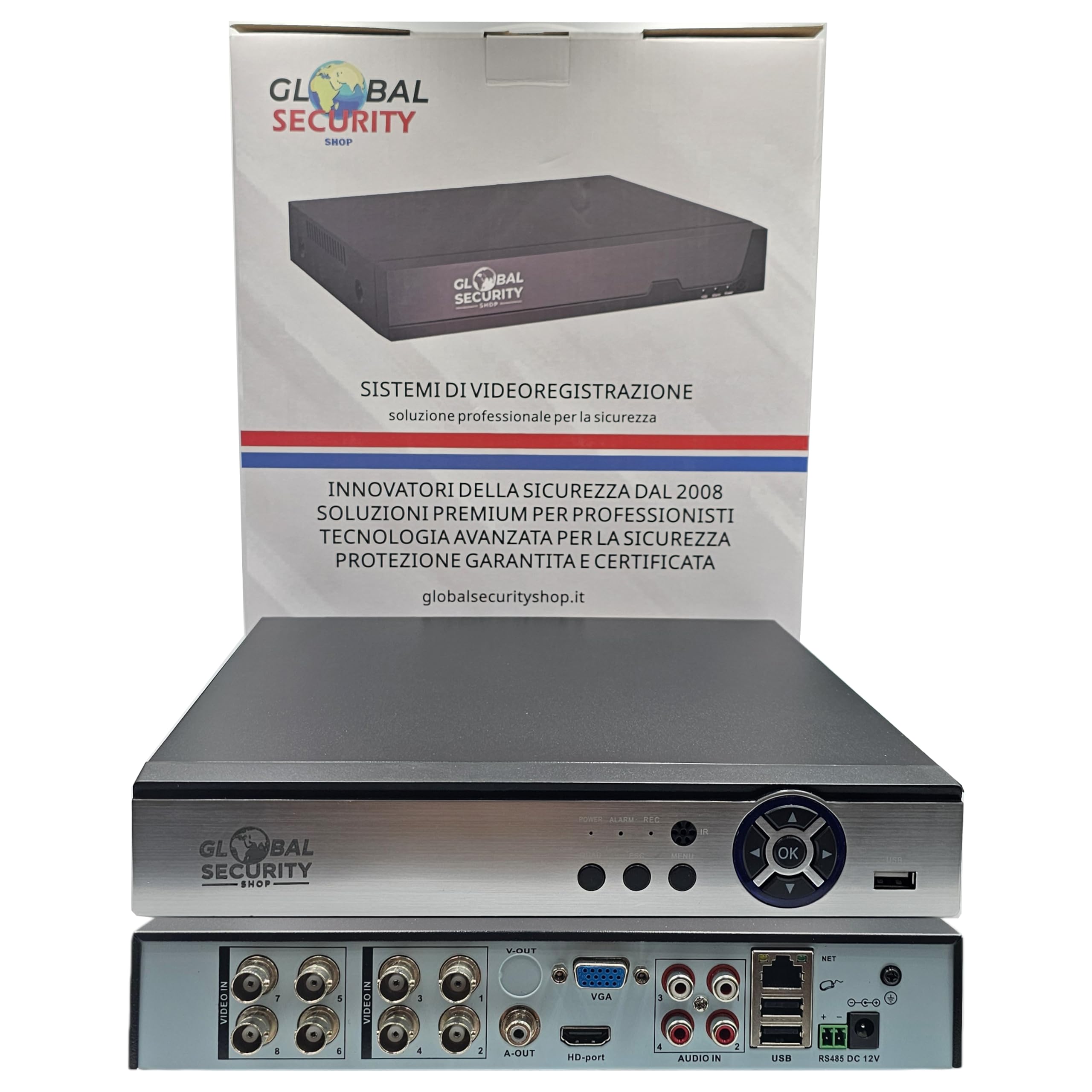 Enregistreur Vidéo DVR 8 Canaux 4K | GSS Elite 8 Mégapixels Réel avec IA, 2 HDD et Garantie 24 Mois