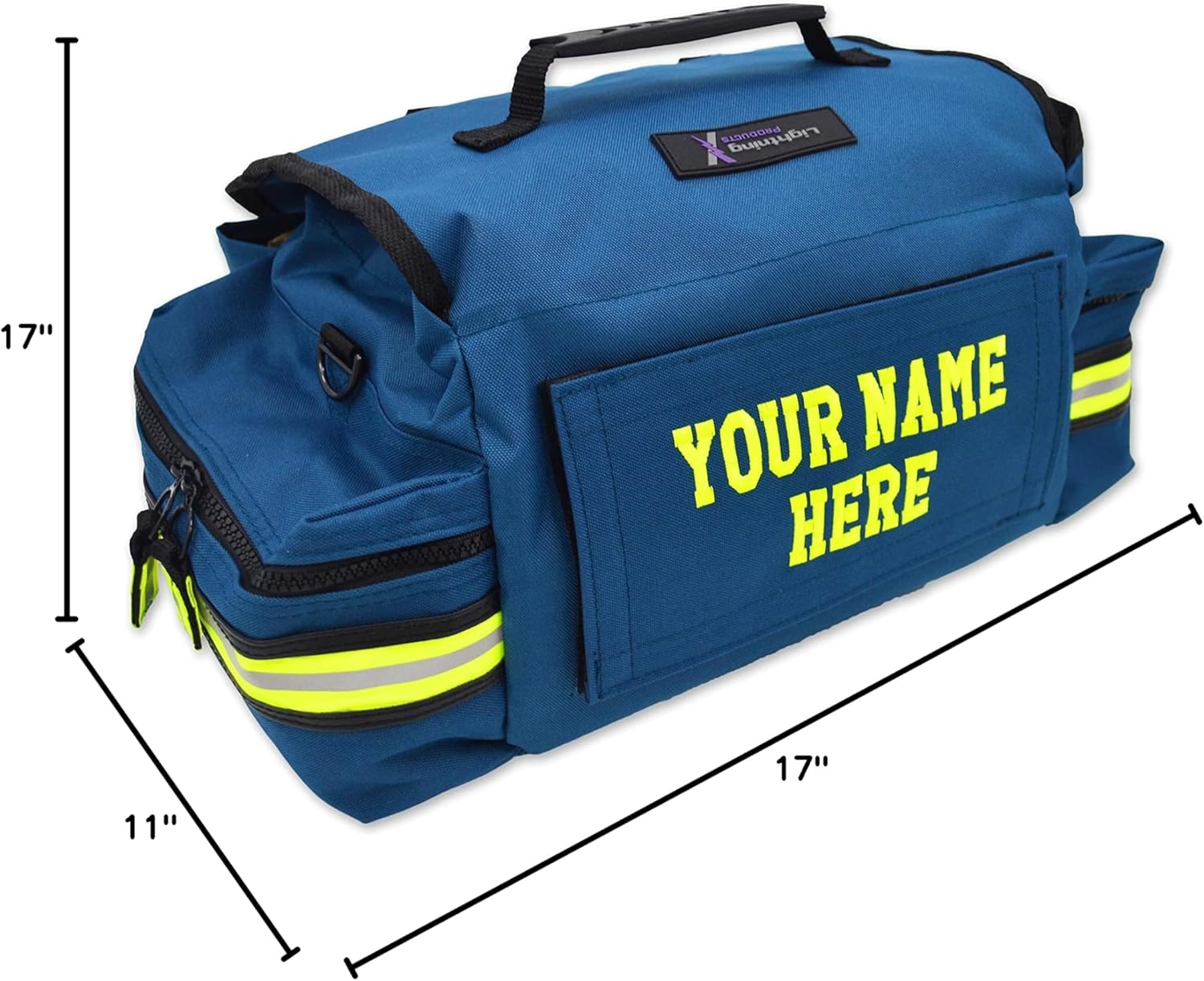 Lightning X Customizable Small Medic First Responder EMT Trauma Bag w/Embroidered Name Patch - BLUE