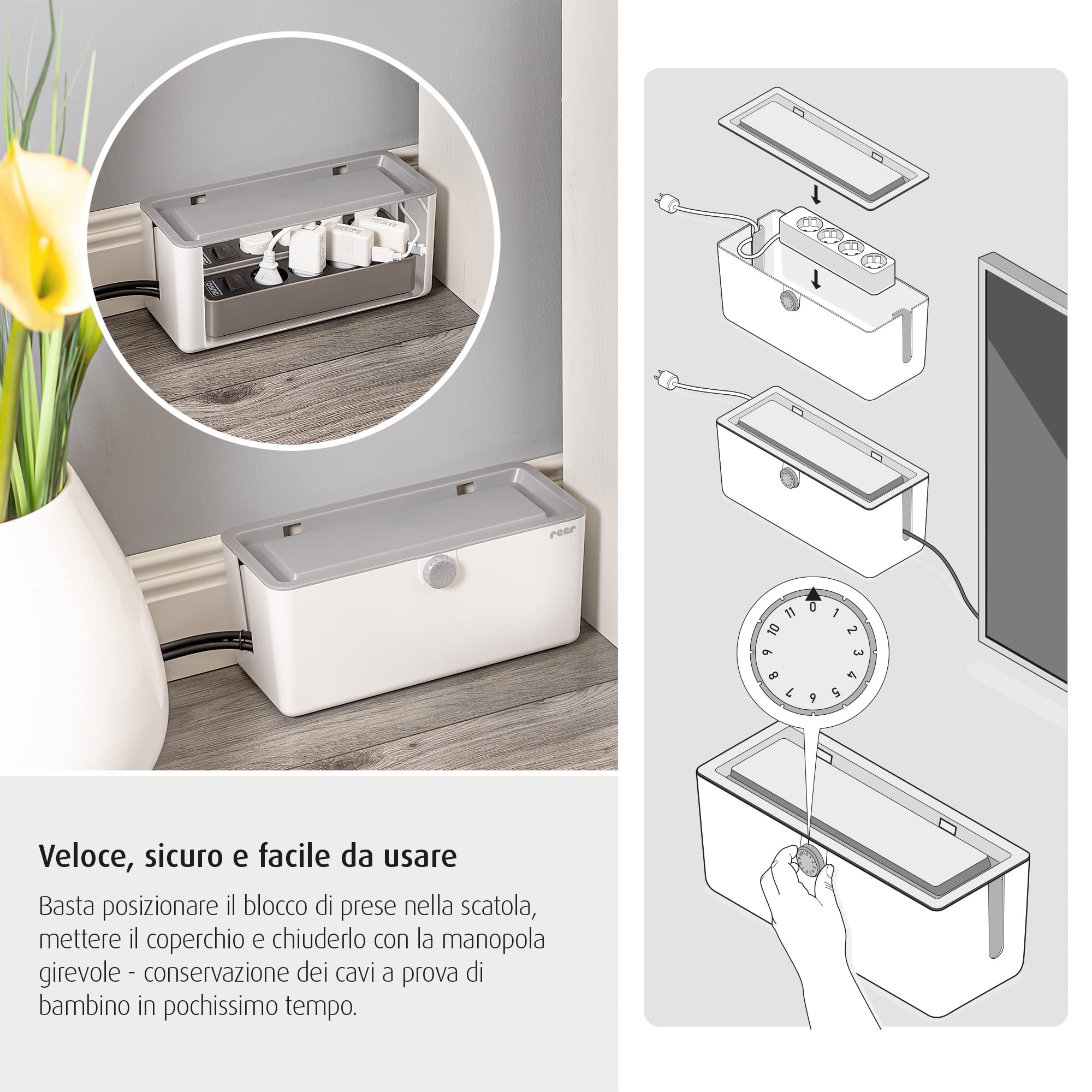 reer CableGuard | Box per cavi a prova di bambino
