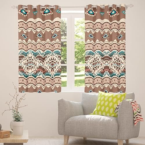 Miniatura 5 de Cortinas y cortinas occidentales de 84 x 63 pulgadas, cortinas aztecas, cortinas opacas exóticas nórdicas bohemias, tribu india, geometría, étnica,
