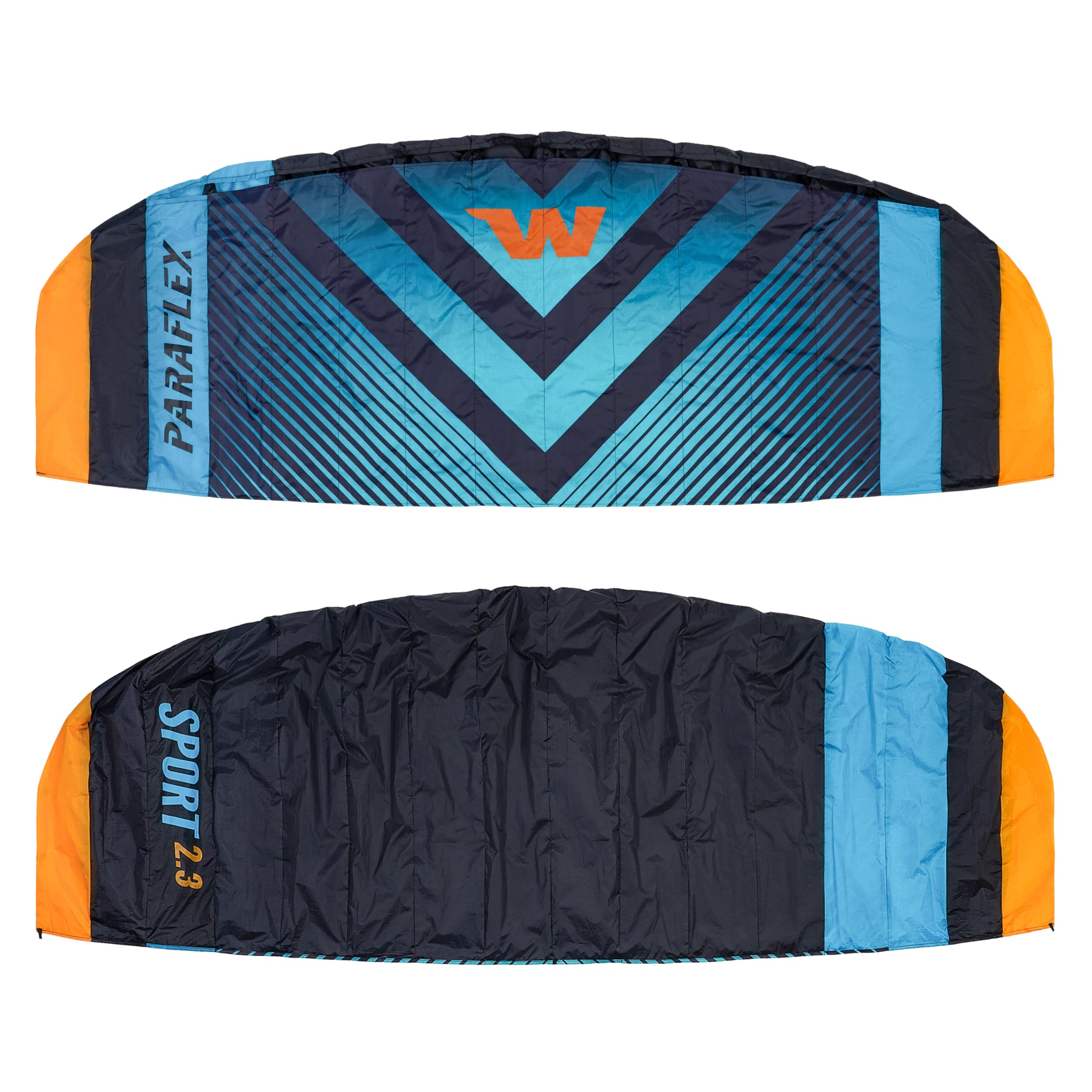 Wolkenstürmer Paraflex Sport 2.3 - Alfombrilla de dirección (Negro-Turquesa) Modelo 2026, Cometa Lista para Volar con Manillar y Correas Dyneema, Cometa de dirección, Lista para Volar