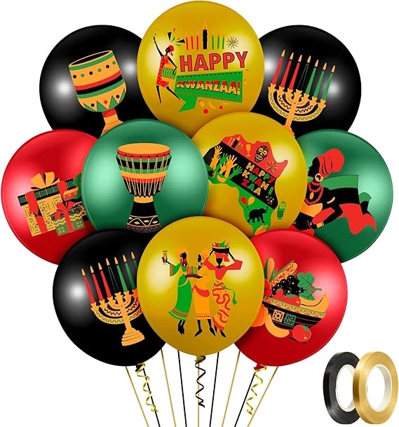 45 Counts Happy Kwanzaa Party Decoration Balloons 12 Inch