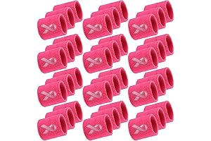 36 Pieces Breast Cancer Awareness Sweatbands: Show Your Support with Pink Ribbon Wristbands for Sports
