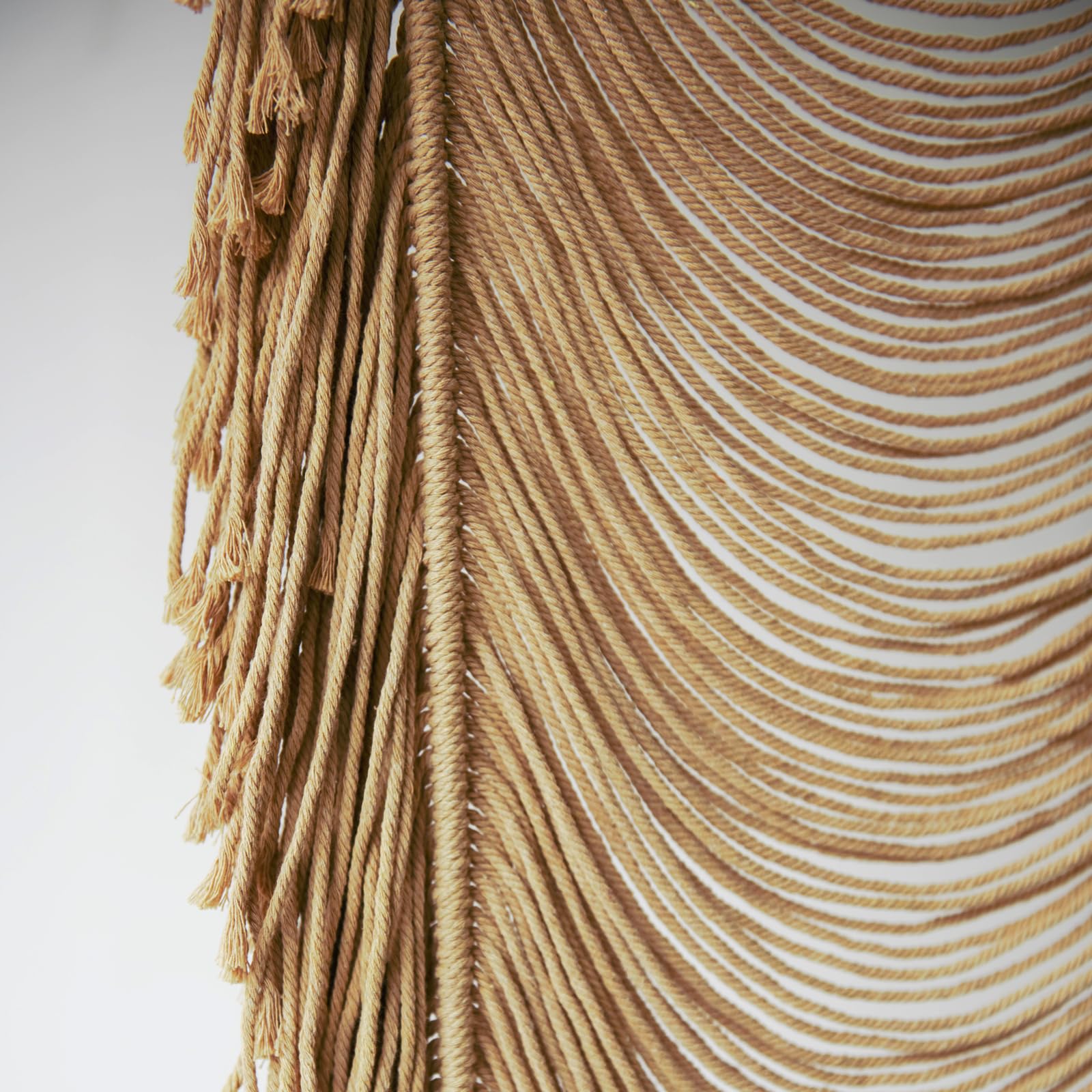 Macrame Curtain Boho Curtain Doorway Window Wall Decor Fiber Yarn Art Handwoven Wall Hanging Art Craftsmanship Home Door Bedroom Wedding Backdrop Arch,Closet Room Divider 59" W x 75" H (1 Panel,Khaki)