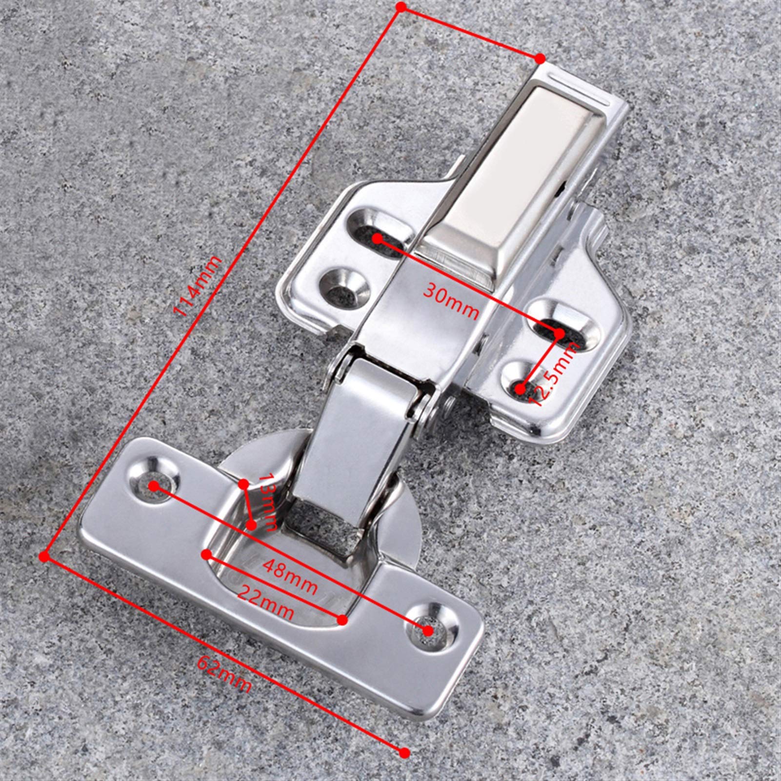 Soft-Close-Schrankscharniere, 4-teiliges hydraulisches Schrankscharnier, 304 Edelstahl, Möbeltürscharnier, Kupferkern, Kleiderschrankpuffer, sanftes Schließen(Embed)