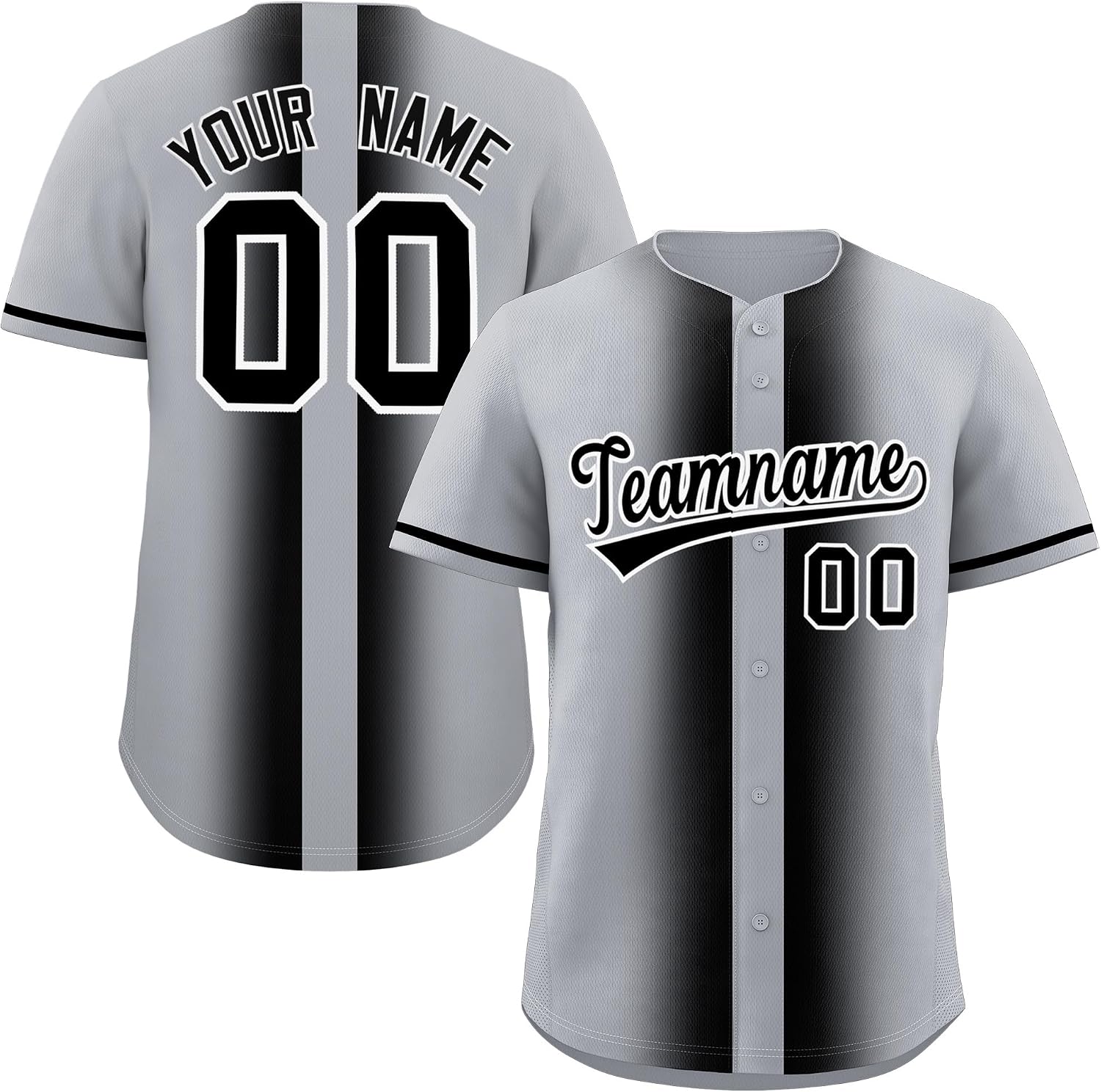 KXK Custom Gradient Baseball Jersey Personalized Button Down Shirt for Men Women Youth Design Your Name Number Logo