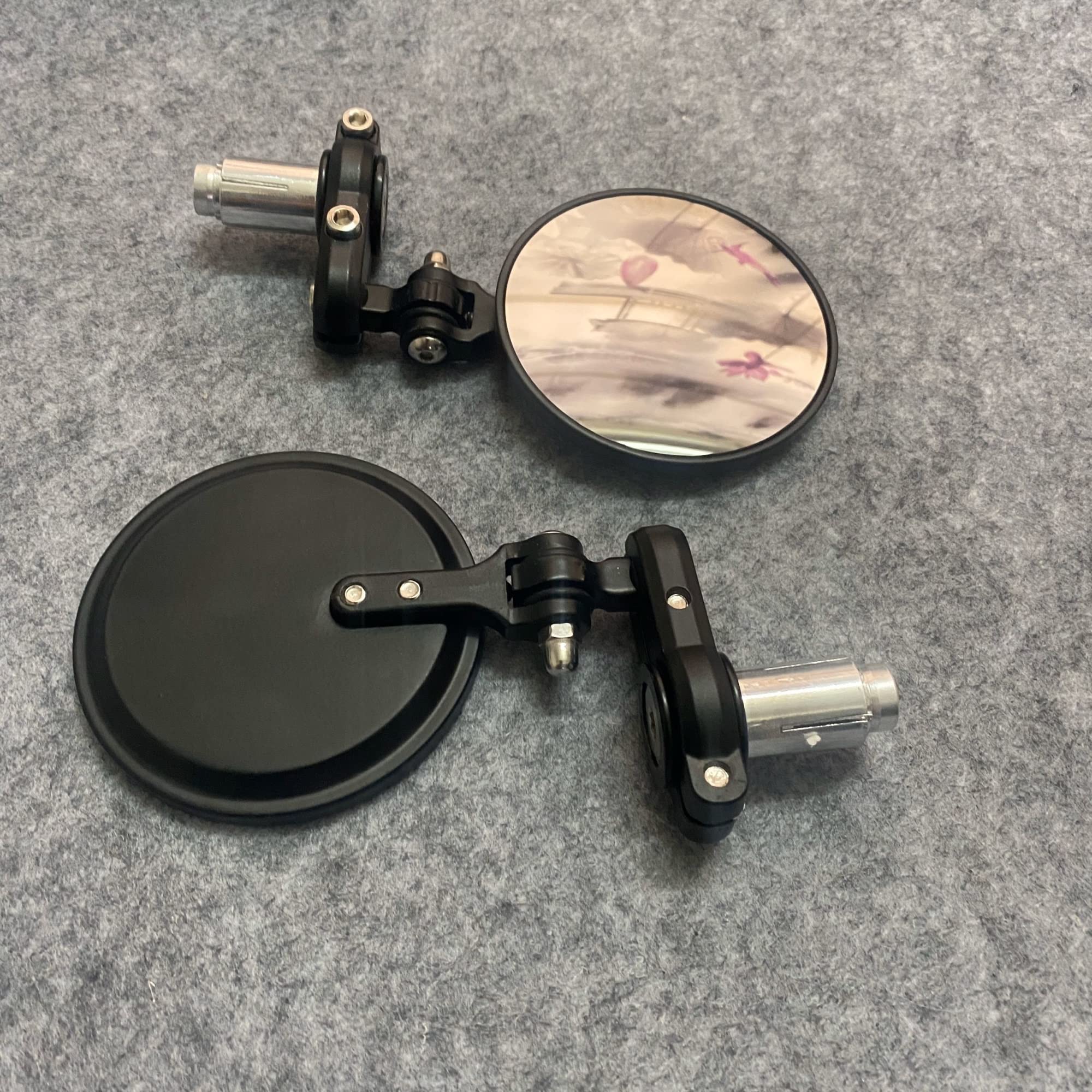 Seitenspiegel 22mm Universal Motorrad Spiegel Aluminium Schwarz Lenkerende Rückspiegel Motorrad Zubehör Klappbarer Rückspiegel