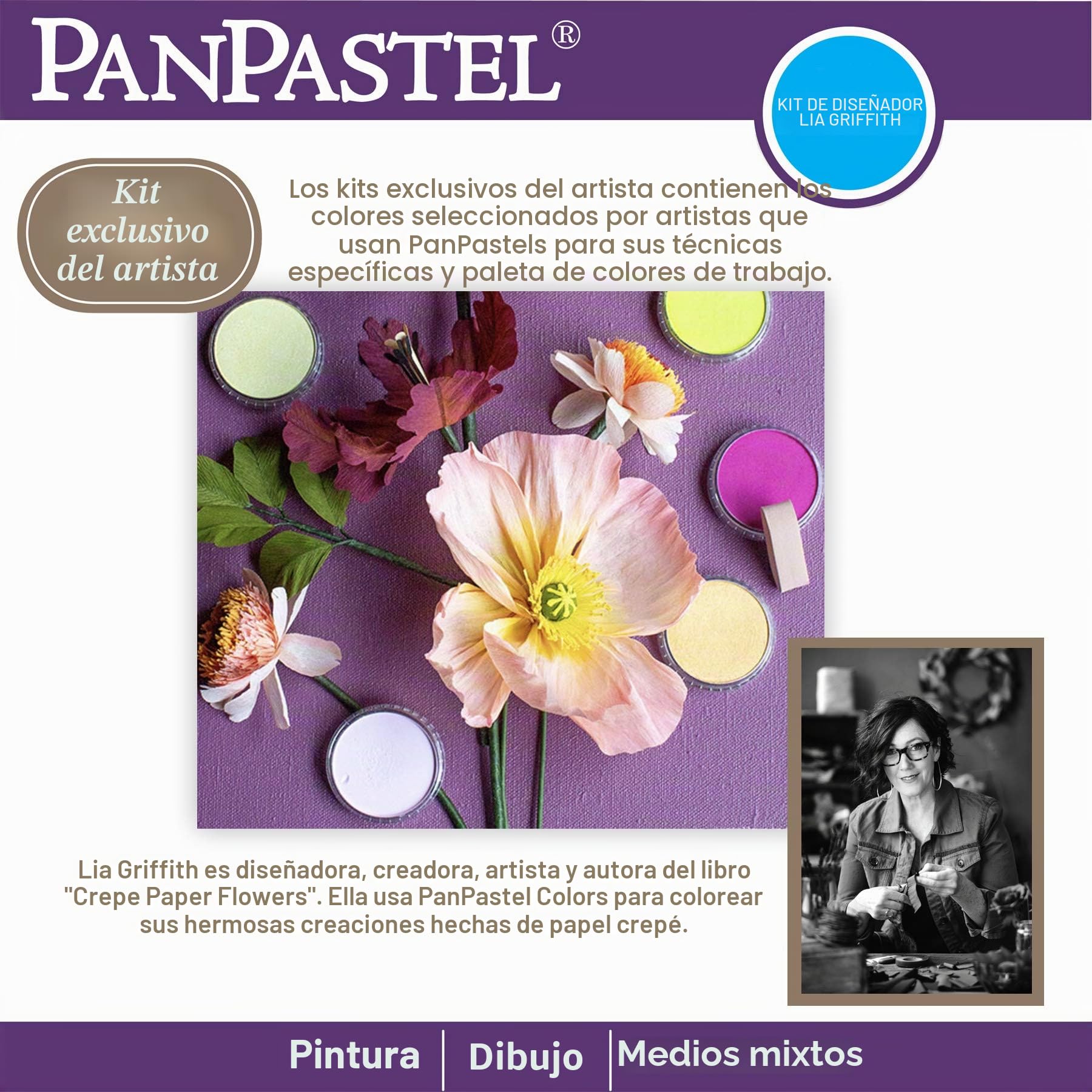 PanPastel Colorfin, Artists' Pastels, kit de diseño Lia Griffith de 7 colores (30083)