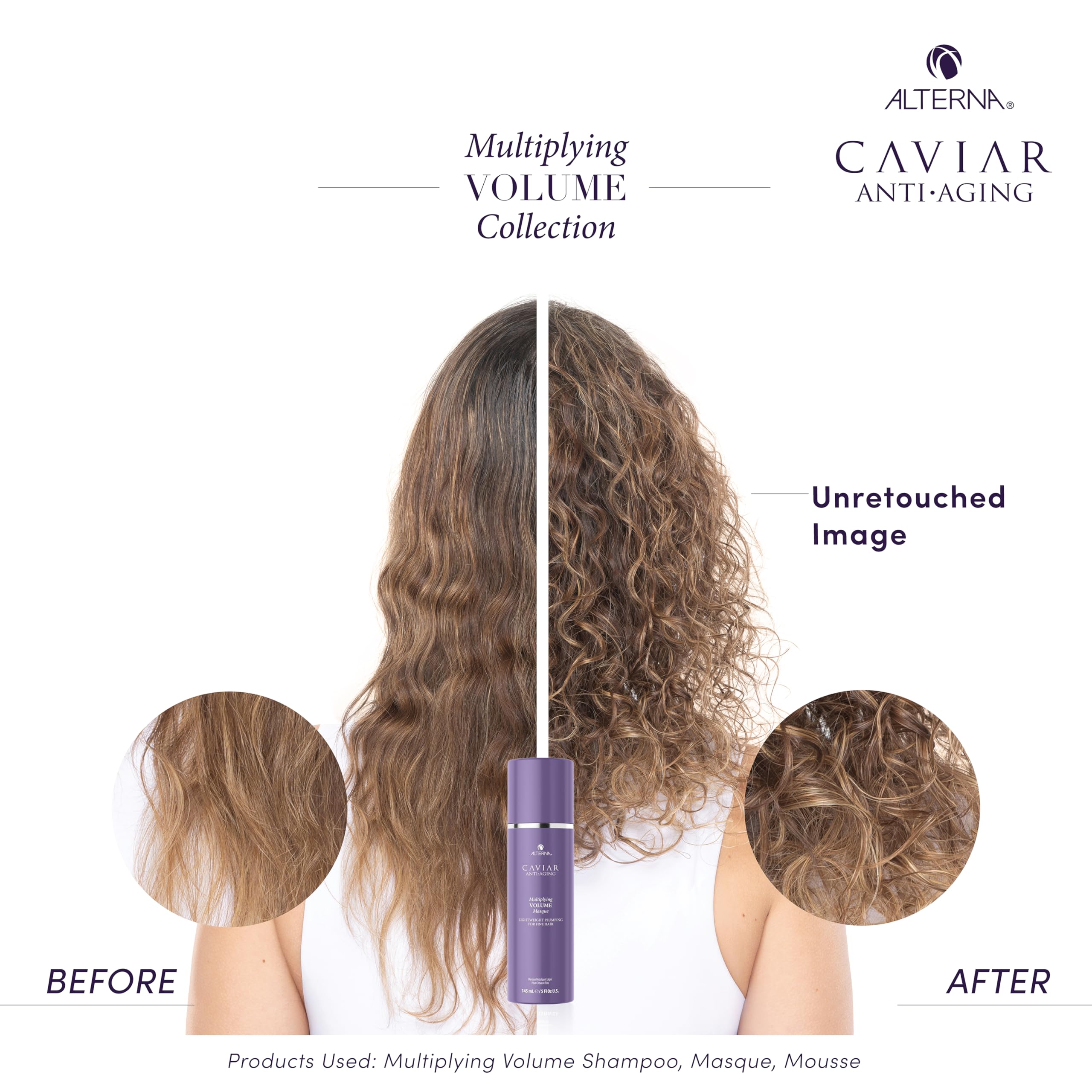 Alterna CAVIAR Anti-Aging Multiplying Volume Masque 5 Fl Oz | Lightweight Hydrating Hair Volumizer Mask for Fine, Thin, Limp or Flat Hair | Adds Shine & Body | Strengthens, Detangles & Boosts Fullness