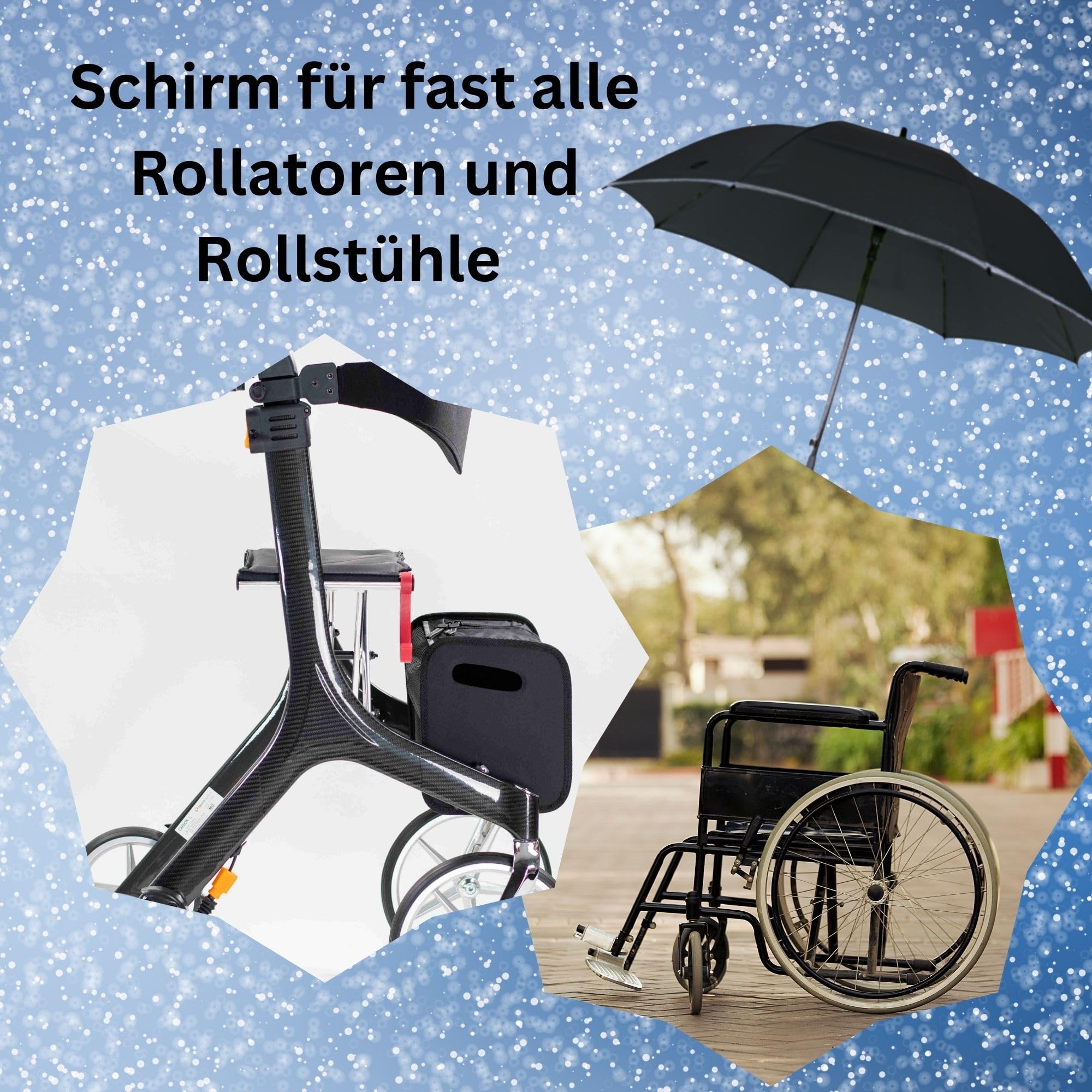 MPB Pieper - Paraguas universal con soporte y funda para sombrilla 99: la más alta calidad, fabricada en Alemania para lluvia, sol, viento, UV + Olanmarp banda con rayas
