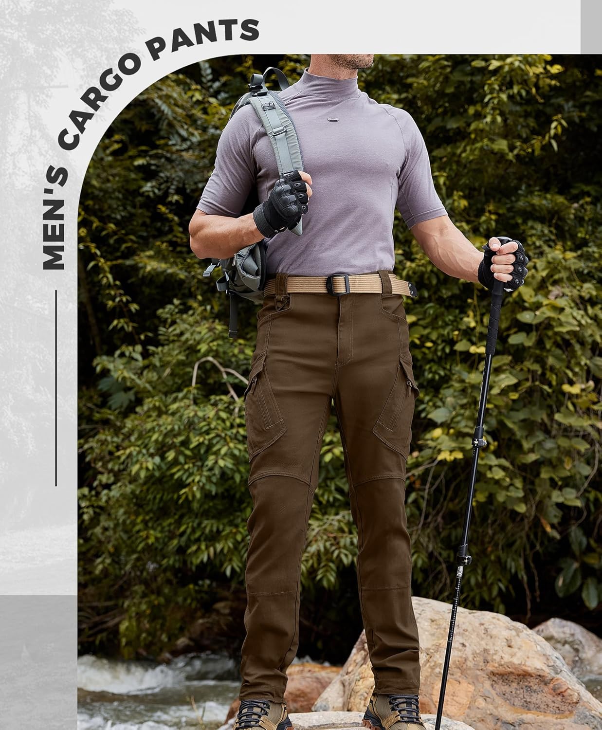 Susclude Men's Outdoor Cargo Work Trousers Military Tactical Pants Ripstop Assault Combat Trousers Hiking Pants Men - Image 3