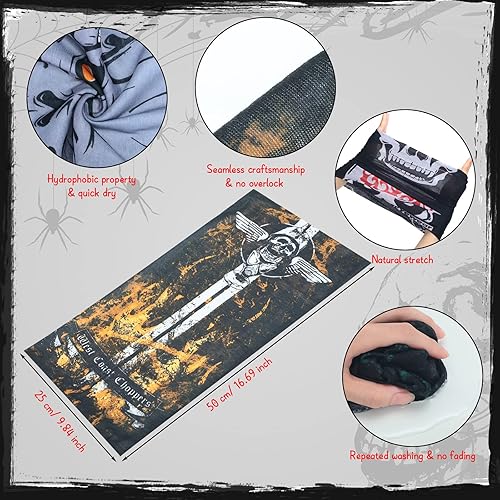 Vista 2 de JaGely 30 Pieces Skull Neck Gaiters Scarf Elastic Independence Day Wrap Headband Bandana Face Mask for Women Men Sports
