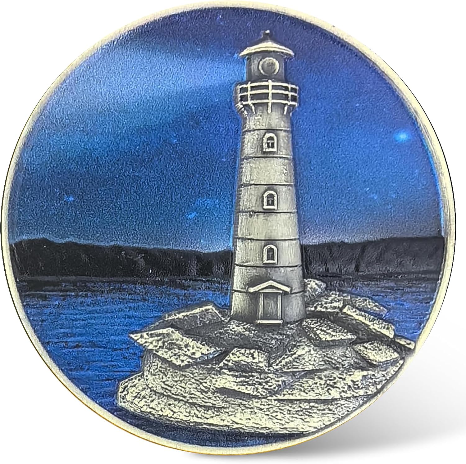 Lighthouse Sobriety Chip Metal Recovery Medallion Motivational Keepsake for Sobriety Anniversary and Encouragement