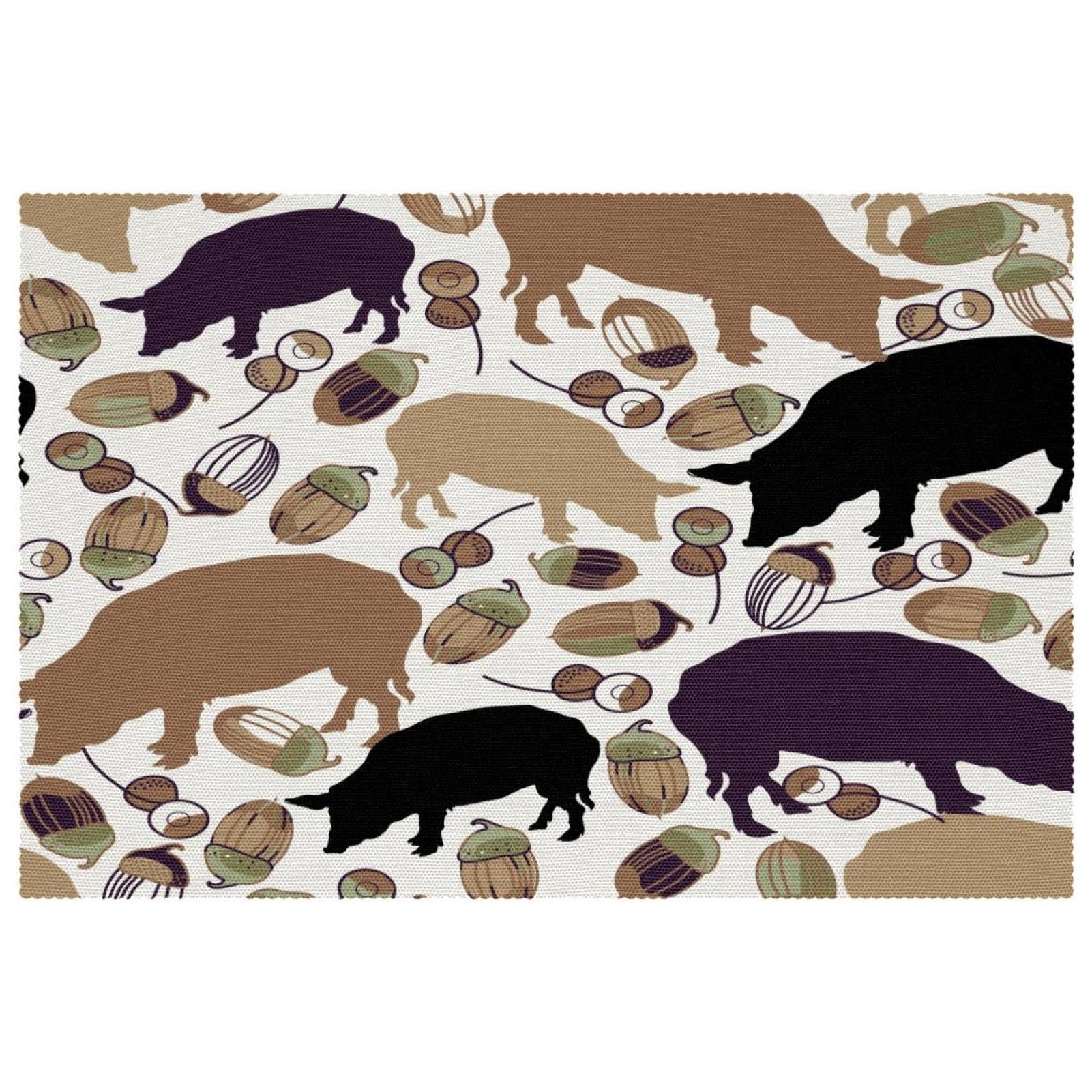 Sets de table de salle à manger cochon 30x45cm antidérapants résistants chaleur