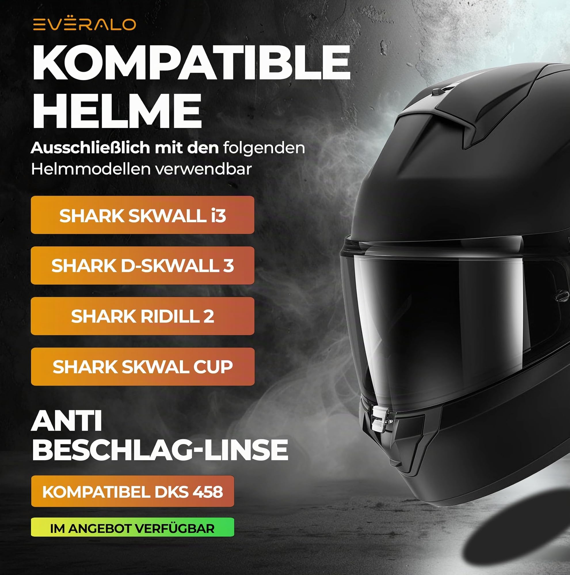 kompatibel mit Visier Shark Skwall i3 - DSkwall 3 - Ridill 2 - Skwal Cup - VZ400 (Photocromisch)
